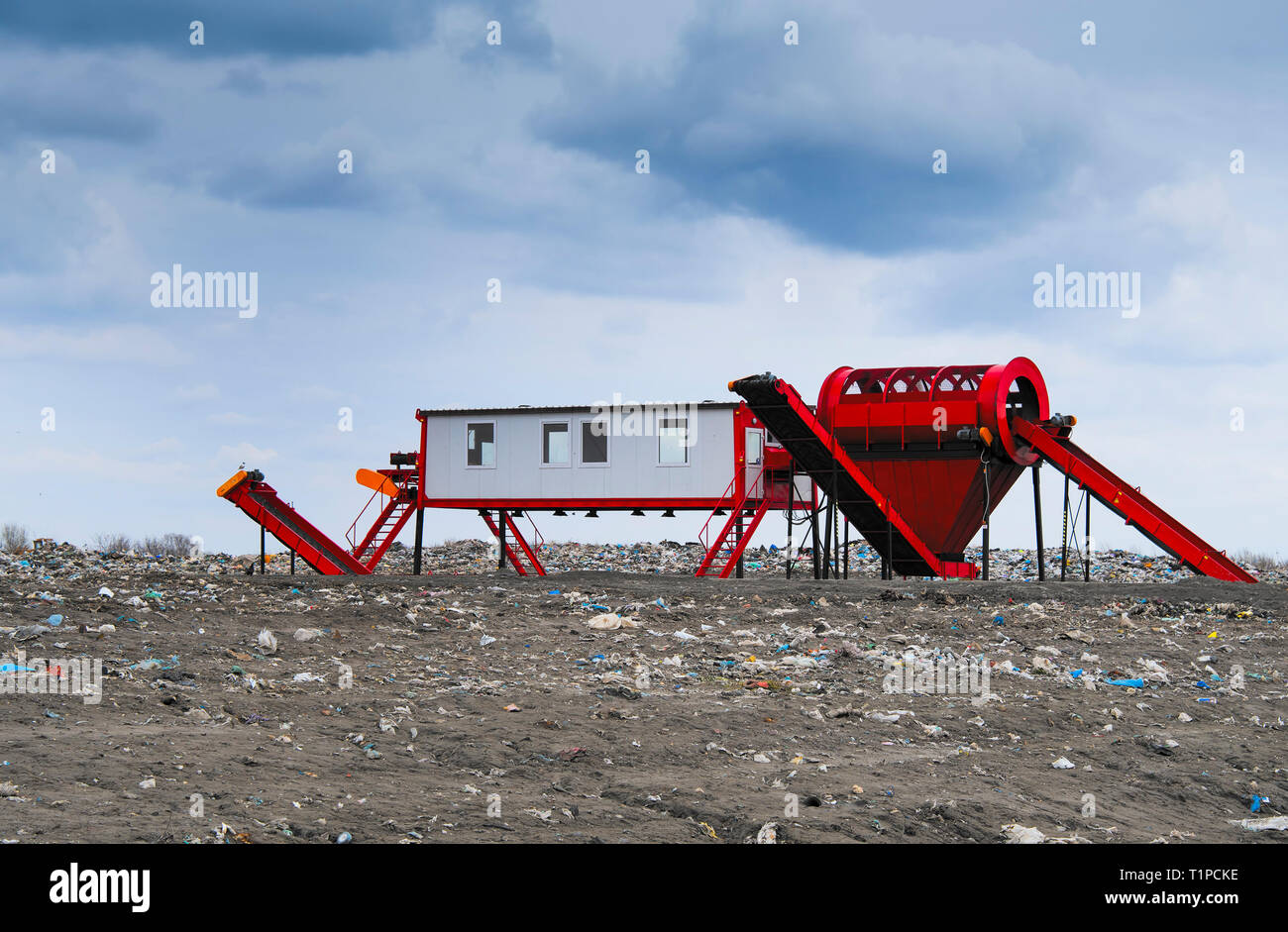 In modernen Abfall Gefährliche Recyclinganlage und Lagerung Stockfoto