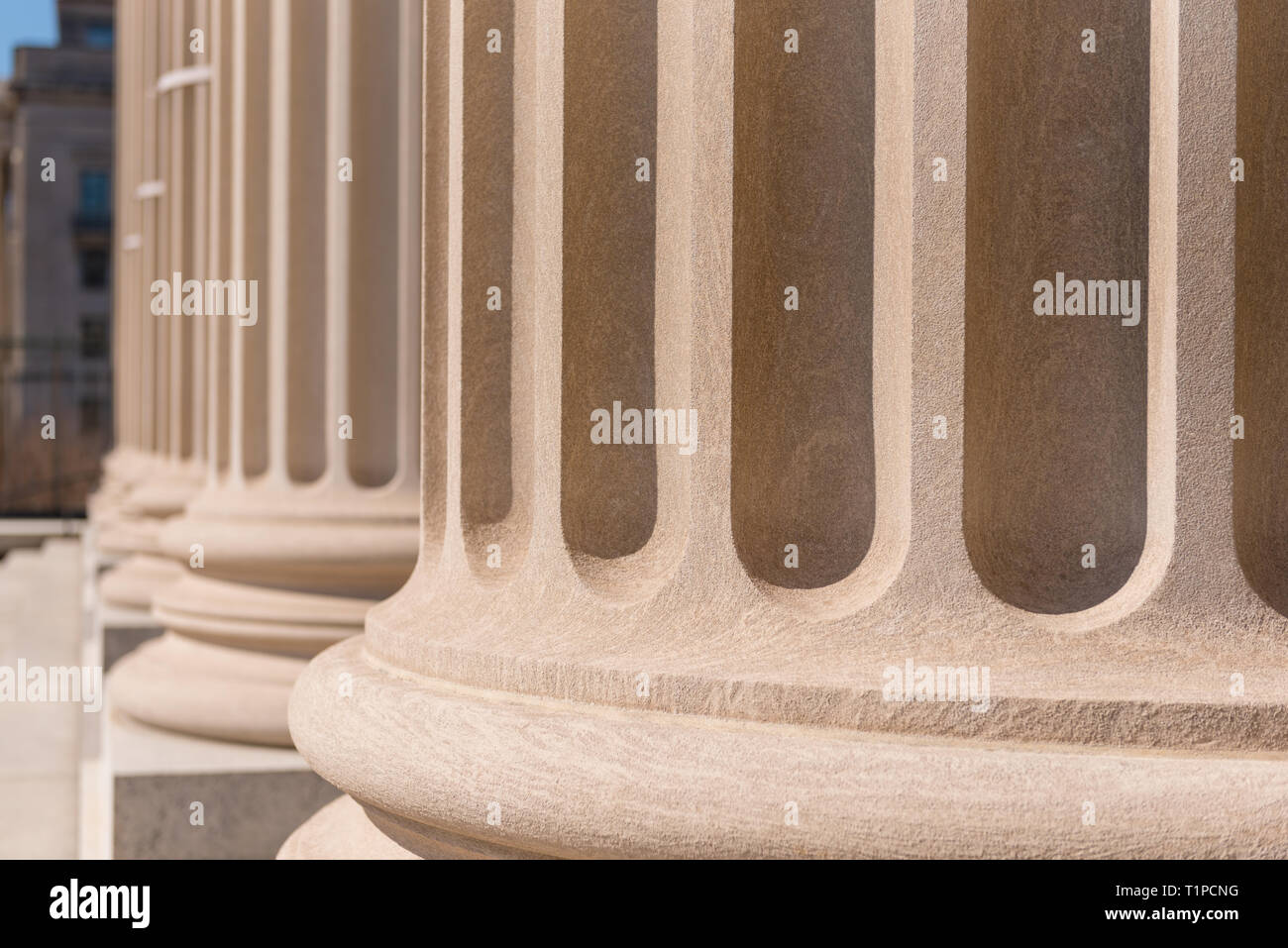 Spalte detail, National Archives, Washington DC, USA Stockfoto