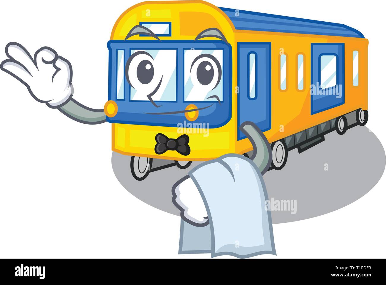 Kellner u-bahn in der Karikatur Vektor-illustration isoliert Stock Vektor