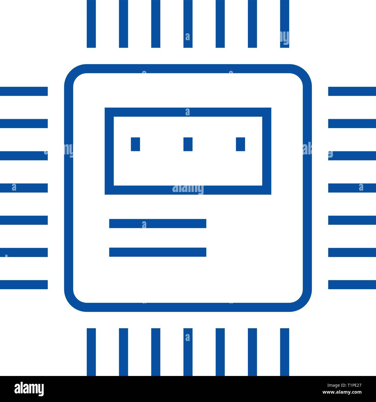 Cpu-Symbol Leitung Konzept. Cpu-Flachbild vektor Symbol, Zeichen, umriss Abbildung. Stock Vektor