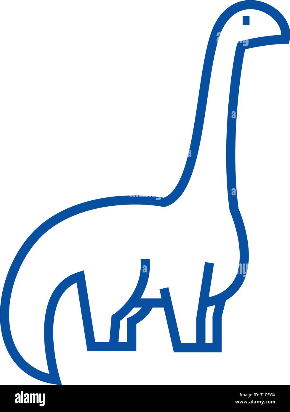 Dinosaurier, diplodocus Symbol Leitung Konzept. Dinosaurier, diplodocus Flachbild vektor Symbol, Zeichen, umriss Abbildung. Stock Vektor