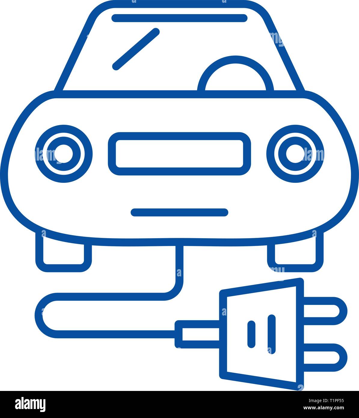 Symbol für elektrischen Stecker im Fahrzeug. Umriss elektrischen