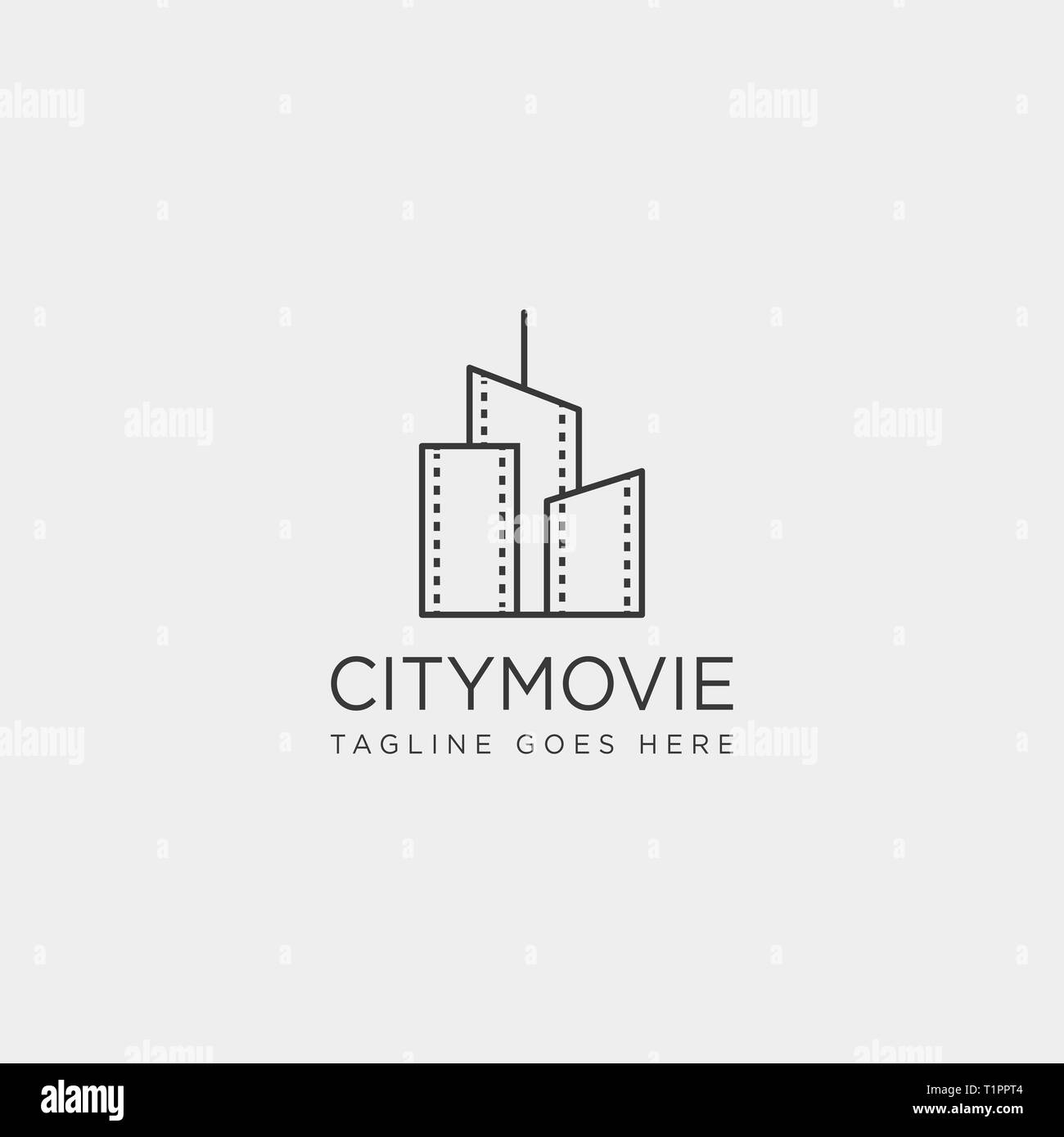 Stadt Film Video Kino einfaches Logo template Vector Illustration icon-Element-Vector Illustration Stock Vektor