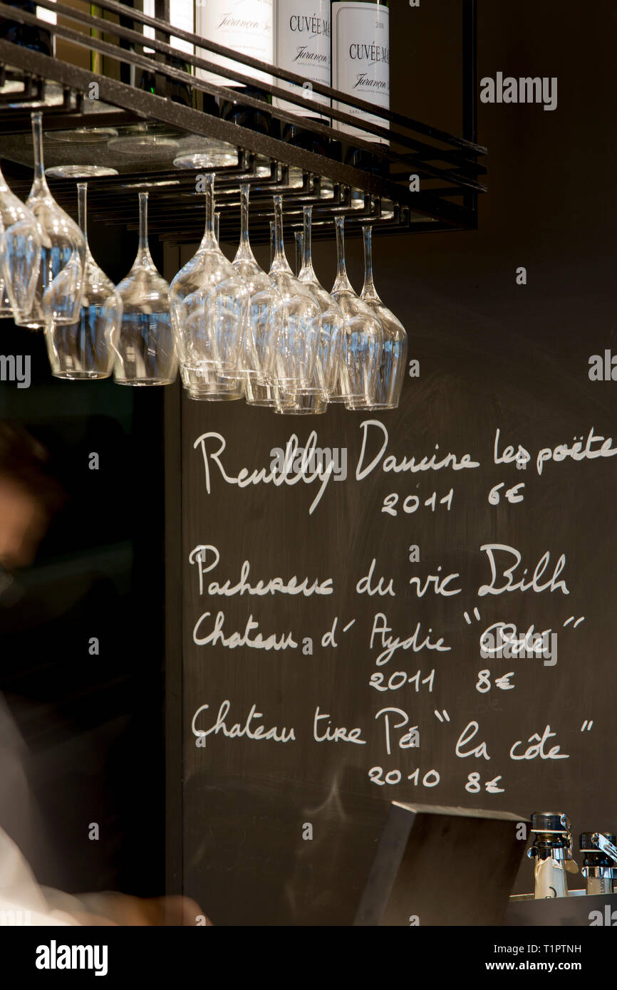 Details in einem Pariser Restaurant Stockfoto