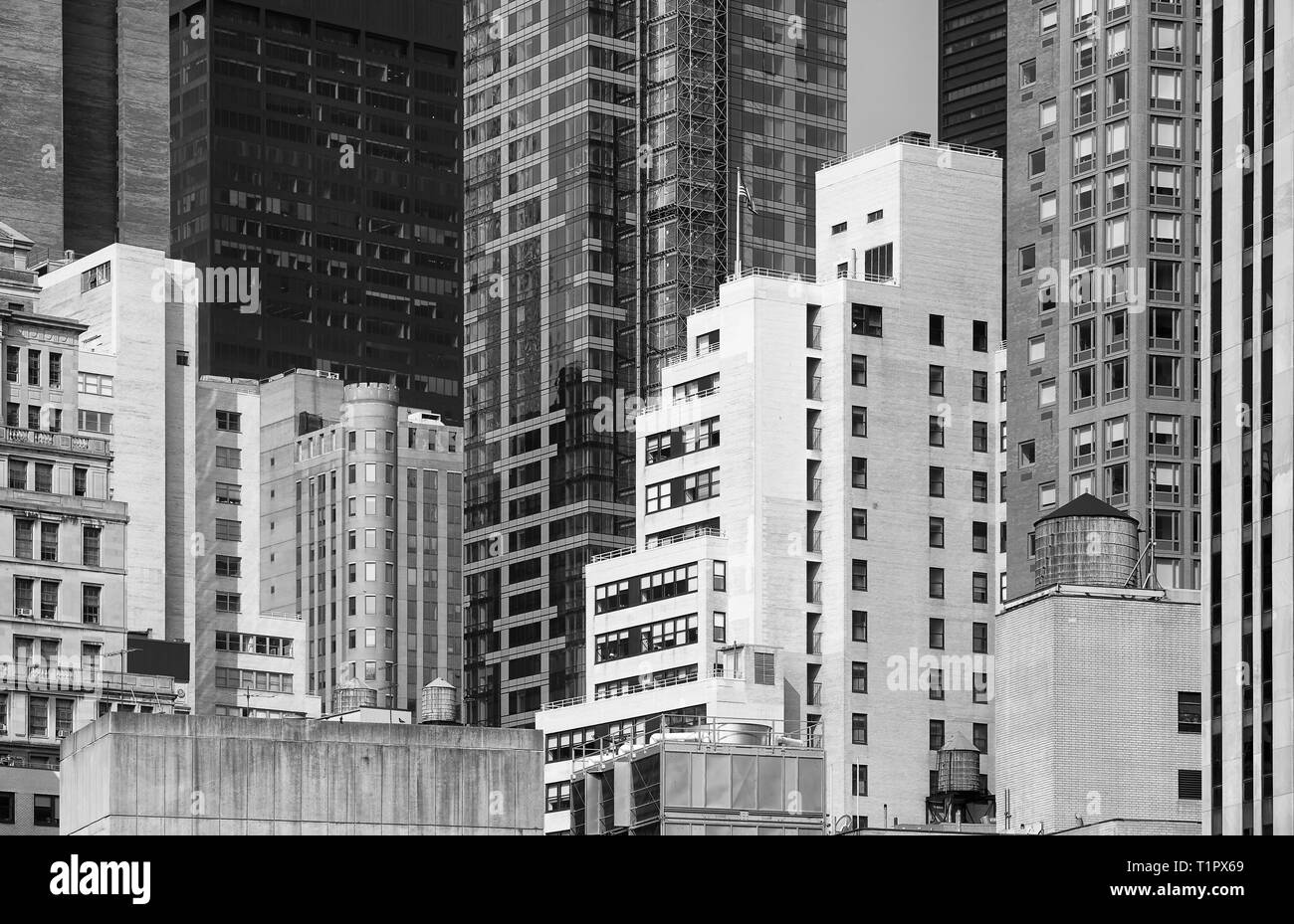 Schwarz-weiß Bild von New York City, USA. Stockfoto