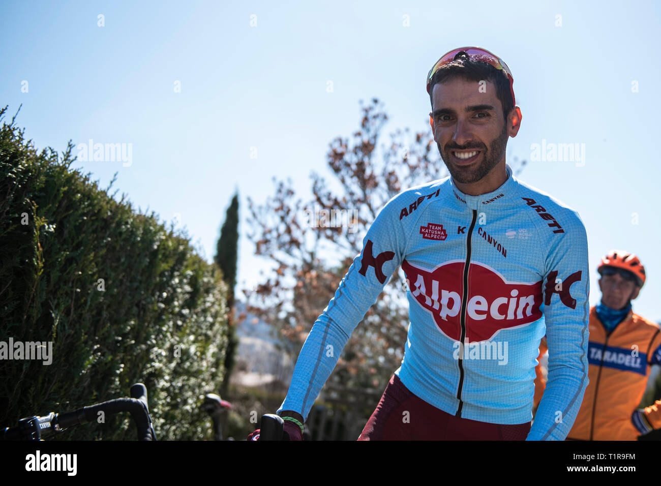 Vall De Camprodon, Katalonien, Spanien. 28. März, 2019. Volta a Catalunya radfahren Phase 4, Llanars nach La Molina; Daniel Navarro ESP von Team Katusha Alpecin Credit: Aktion plus Sport/Alamy leben Nachrichten Stockfoto