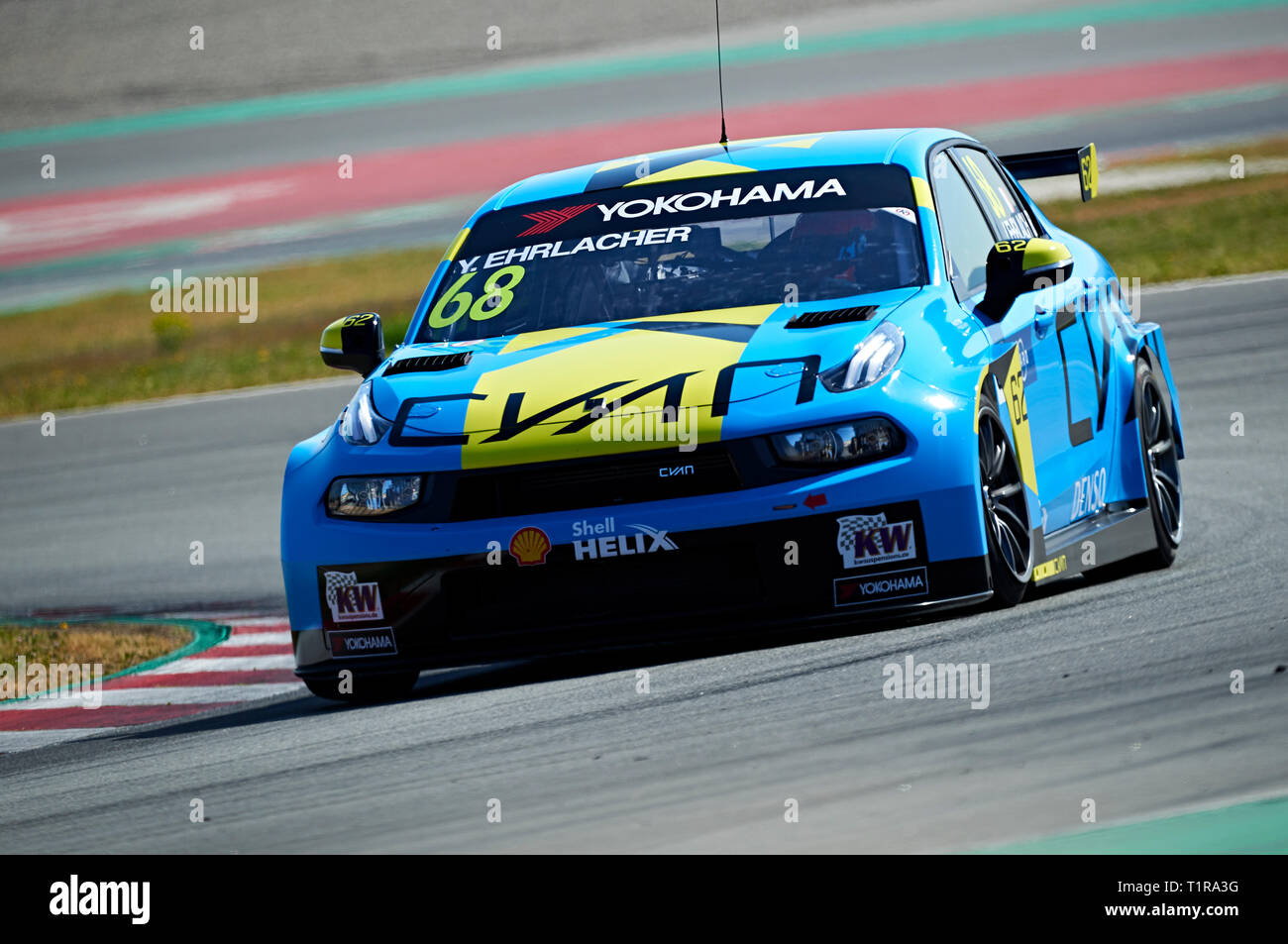 Circuit de Barcelona-Catalunya, Barcelona, Spanien. 28. März, 2019. FIA Tourenwagen Meisterschaft, Prüfung Tag 1; Yann Ehrlacher (FRA), Lynk und Co 03 TCR in Aktion während der WTCR offizielle Test Credit: Aktion plus Sport/Alamy leben Nachrichten Stockfoto