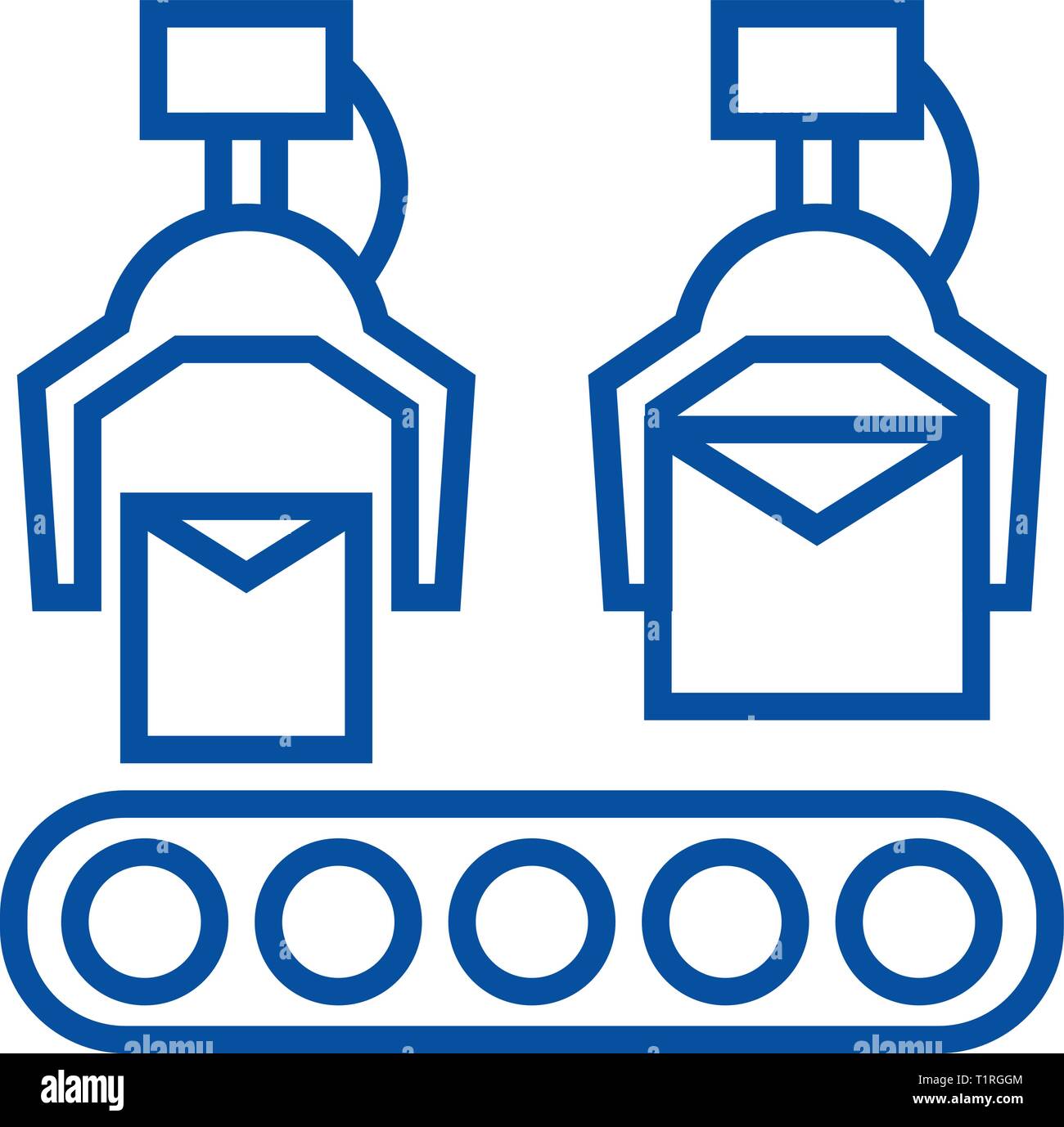 Produktionslinie Symbol Leitung Konzept Produktionslinie Flachbild Vektor Symbol Zeichen Umriss Abbildung Stock Vektorgrafik Alamy