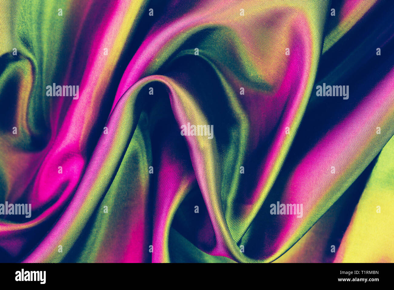 Elegante rosa schwarz Tuch Textur. Trendy hologramm Hintergrund. Stockfoto