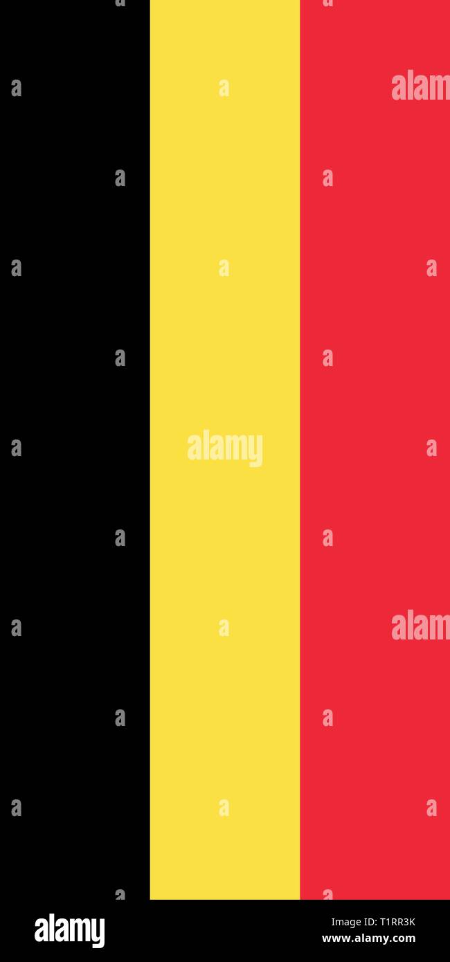 Hängende vertikale Flagge von Belgien Stock Vektor