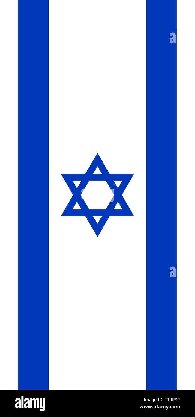 Hängende vertikale Flagge Israel Stock Vektor