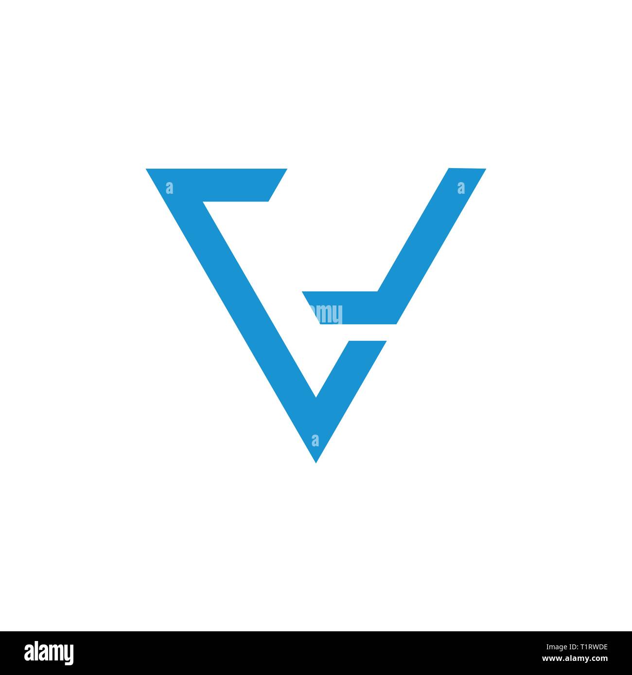 Buchstaben v Dreieck Pfeile logo Vektor Stock Vektor