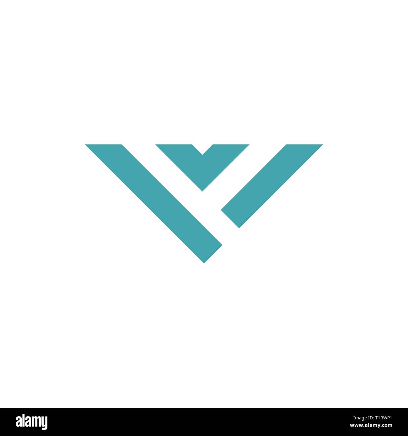 Buchstabe v Einfache streifen Dreieck Linie geometrische Logo Stock Vektor