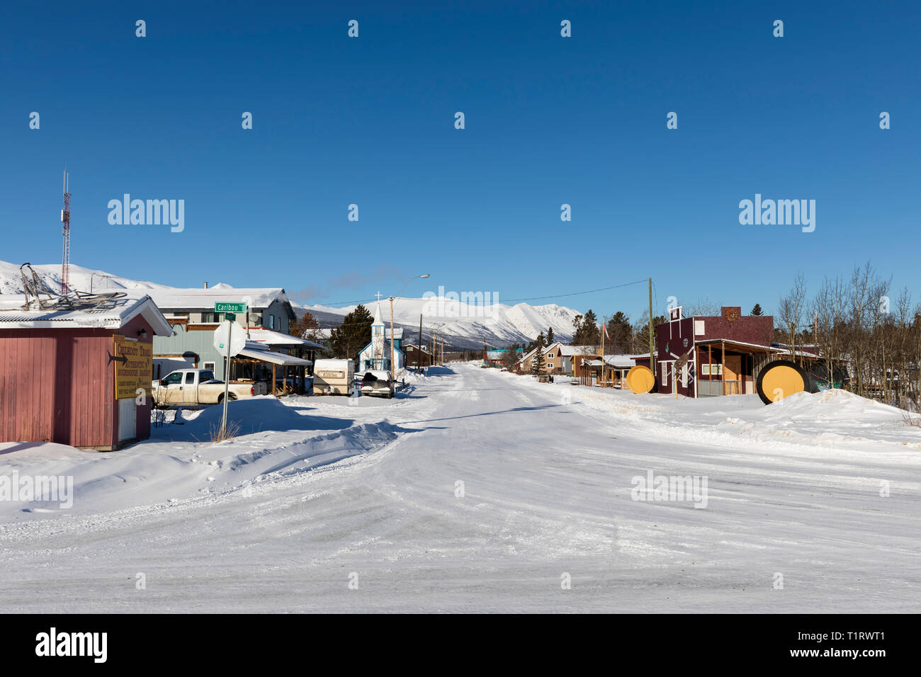 Carcross, Yukon, Kanada Stockfoto