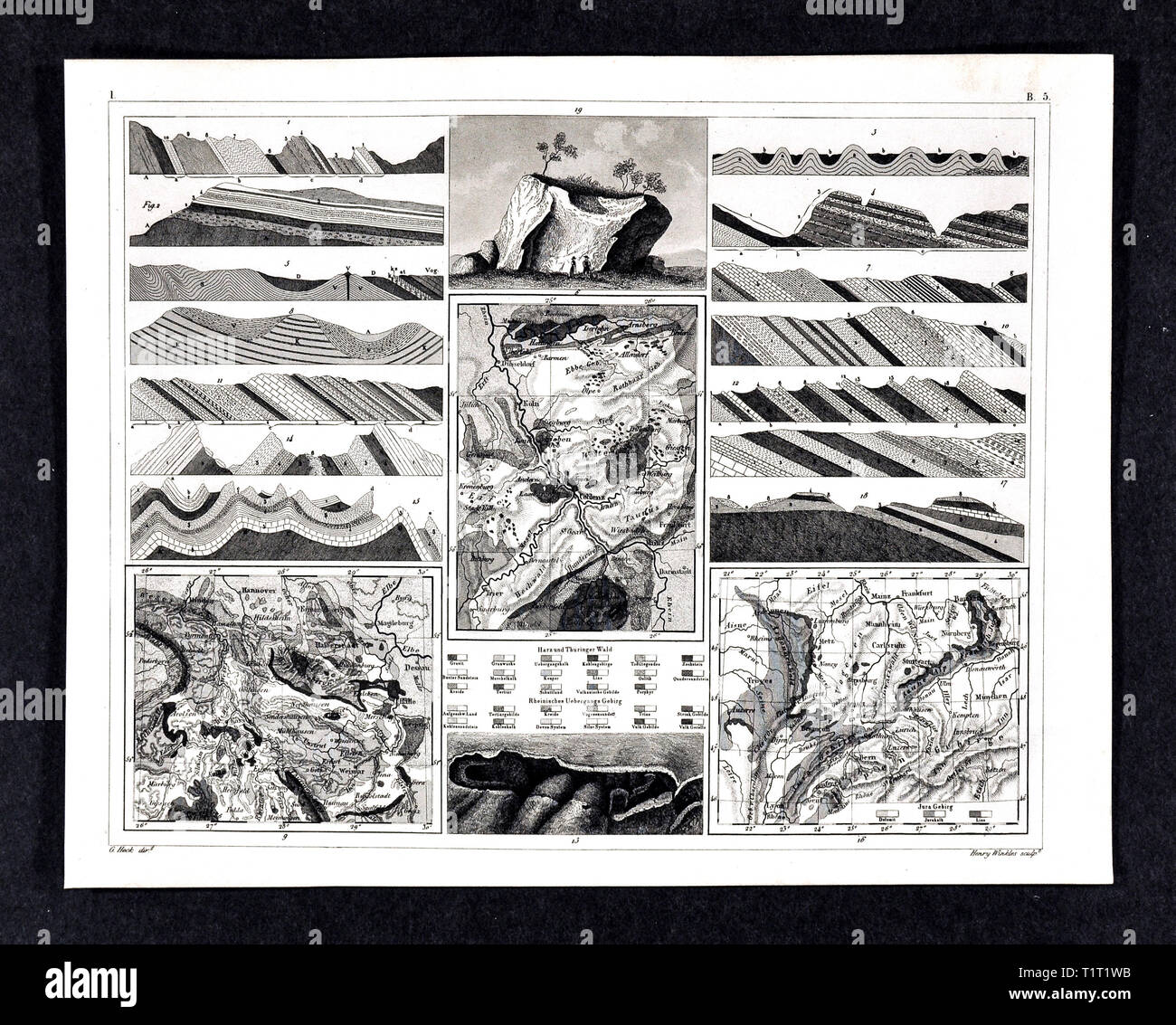 1849 Bilder Naturwissenschaften Drucken geologische Phänomene Stockfoto