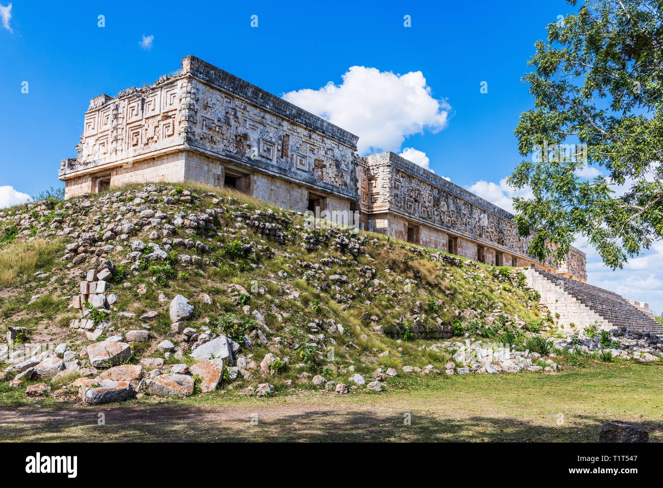 Uxmal, Mexiko. Governor's Palace. Alten Maya Stadt Stockfoto