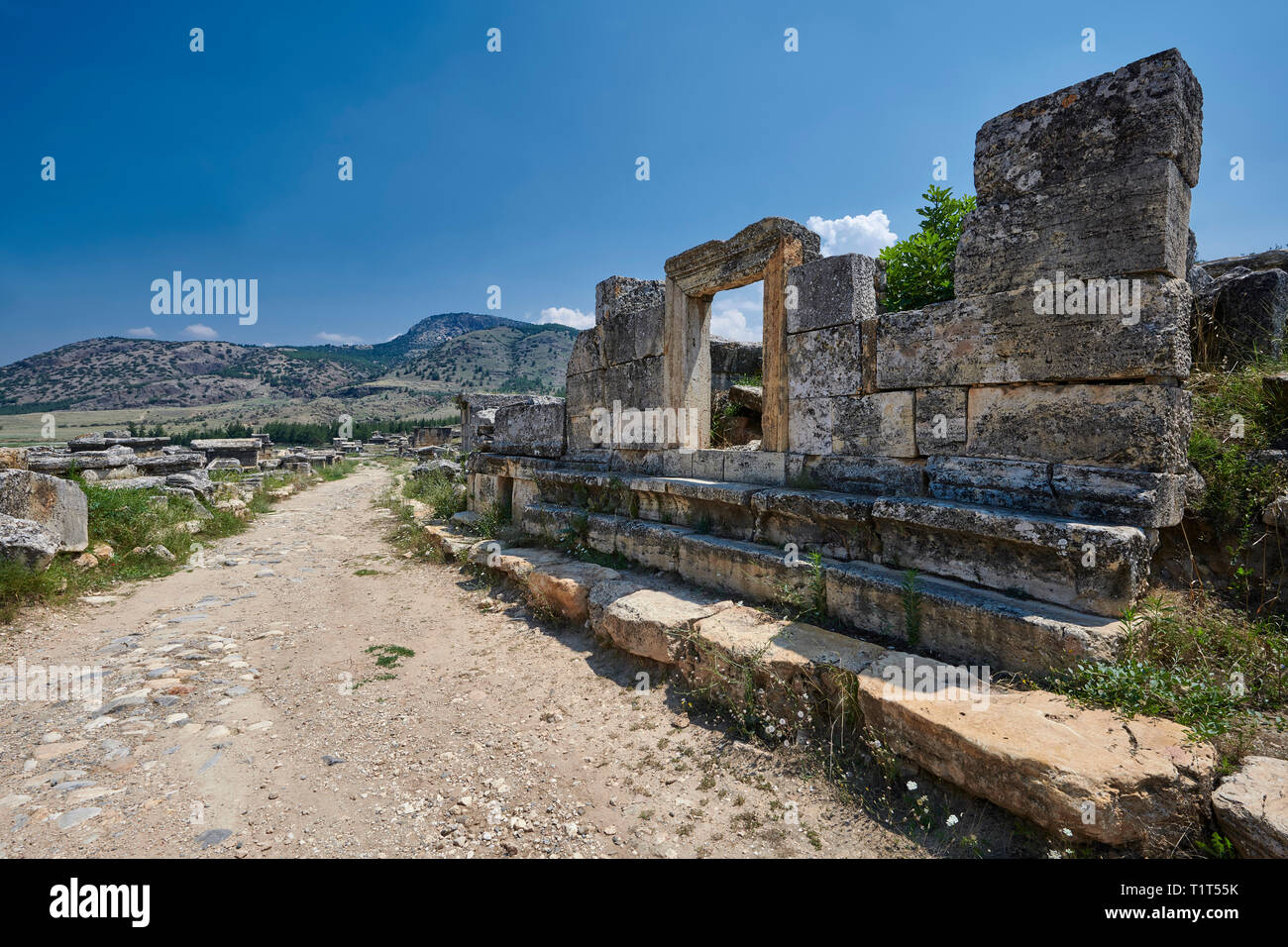 Bild von Grab Norden Nekropole Hauptstraße. Hierapolis archäologische Stätte in der Nähe von Pamukkale in der Türkei. Stockfoto
