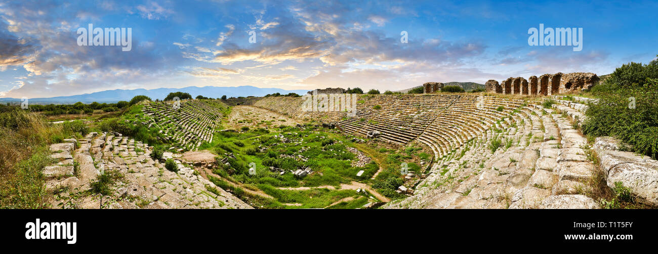 Römische Ruinen des Circus Stadion von Aphrodisias Archäologische Stätte, Provinz Aydin, Türkei. Stockfoto