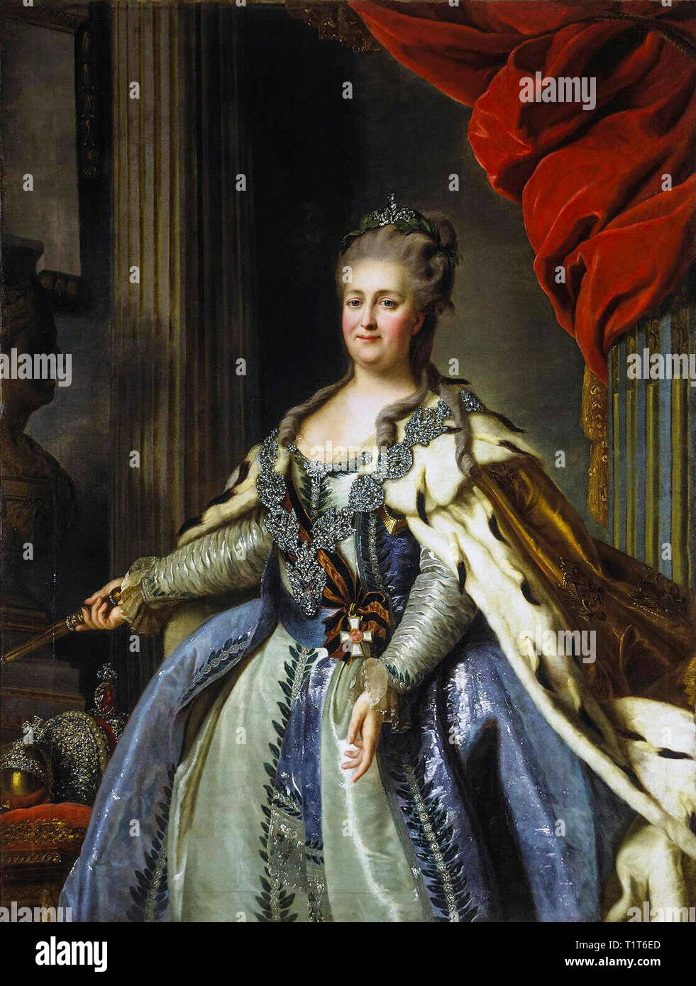 Portrait von Katharina II. von Russland (1729-1796), Fjodor Rokotov, C. 1770 Stockfoto
