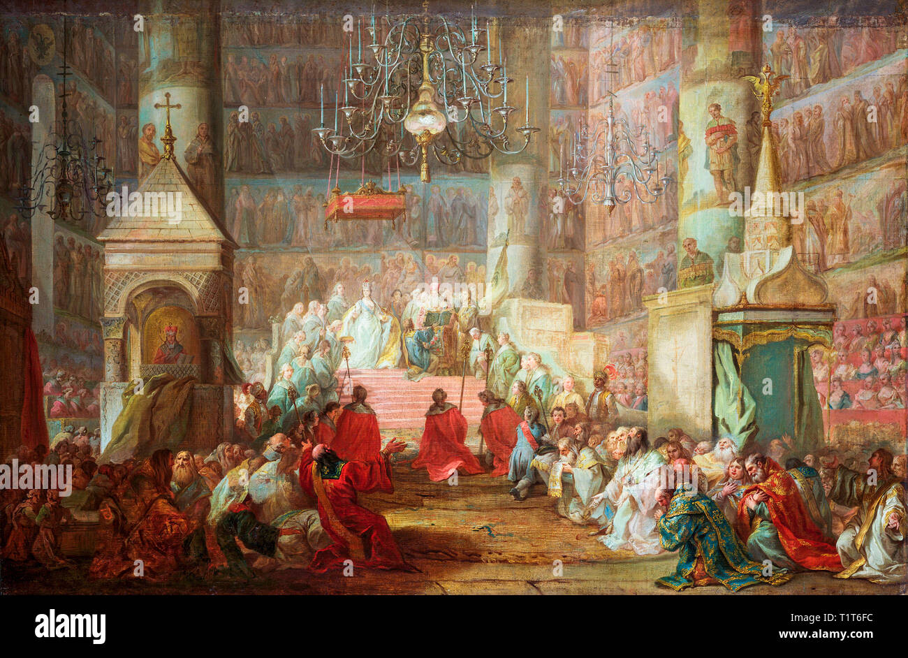 Die Krönung von Katharina II. von Russland, Malerei, 1777 von Stefano Torelli Stockfoto