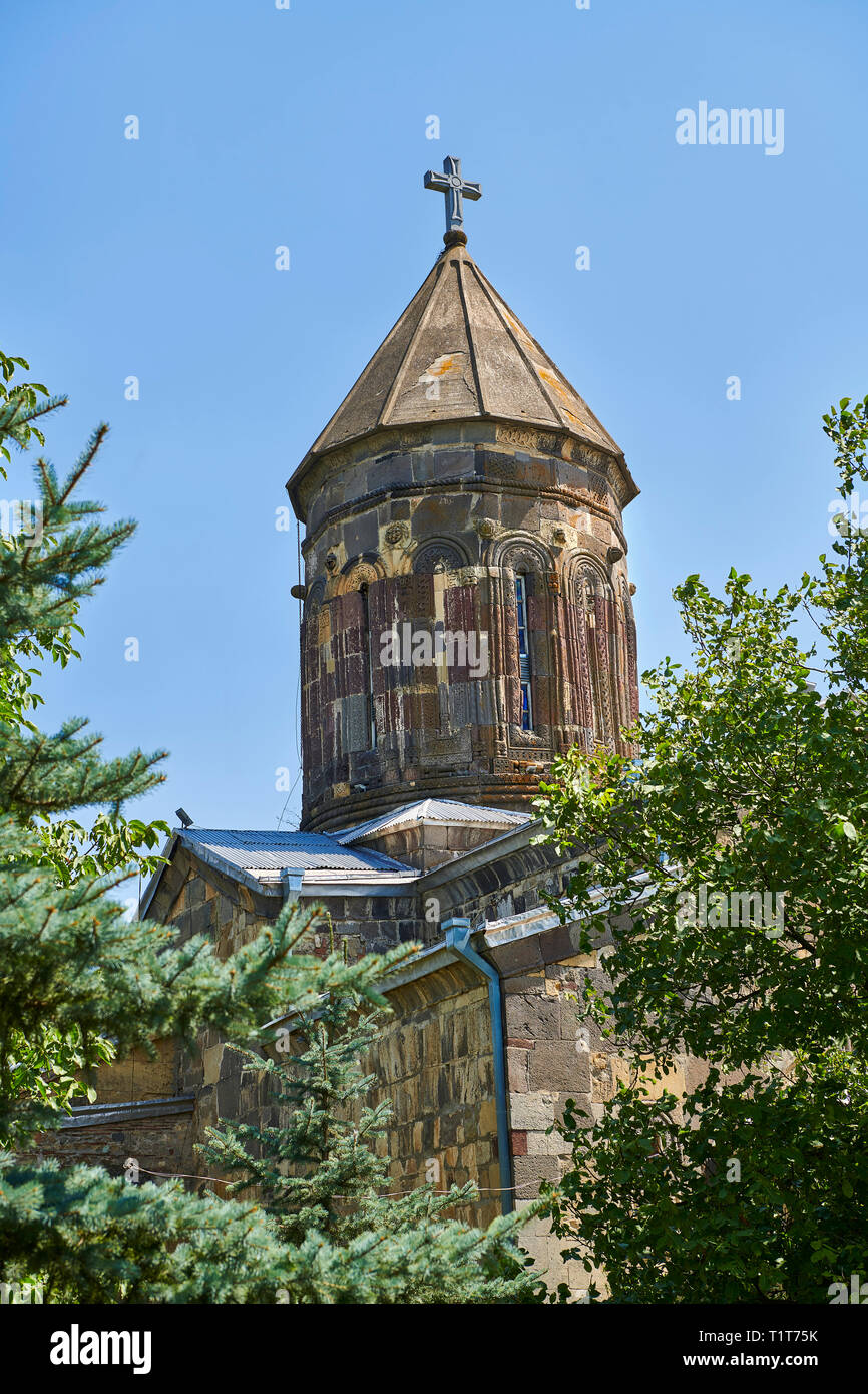 Bild-und-Bild der zentralen Kuppel der Kathedrale der Verklärung, mittelalterliche Georgische Orthodoxe, 7. bis 9. Jahrhundert, Ruisi, Georgia. Eine typische Geor Stockfoto