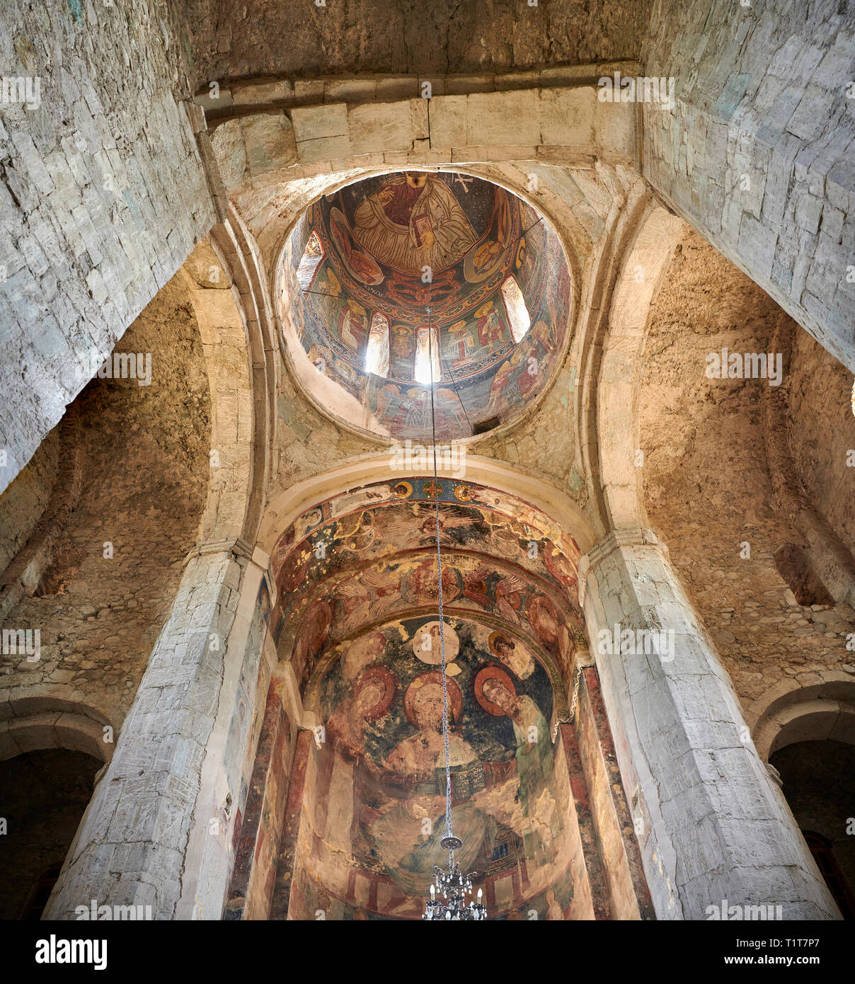 Bild-und-Bild des inneren und Fresken aus dem Jahre georgisch-orthodoxen Kathedrale, 11. Jahrhundert, Shida Karti Region, Georgien (Land) Stockfoto