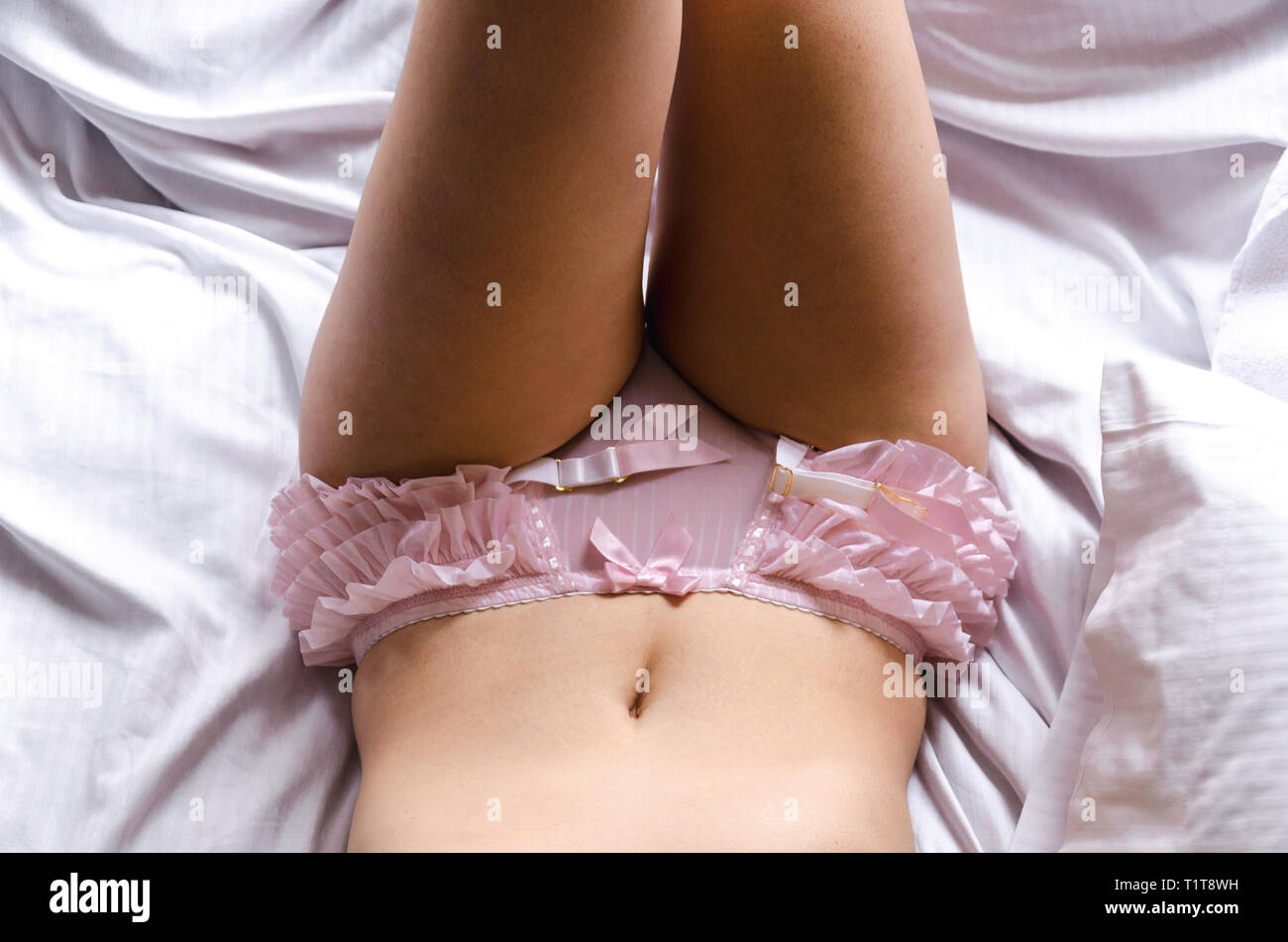 Lazy Sunday in sexy Dessous Stockfoto Lazy Sunday in sexy Dessous Stockfoto