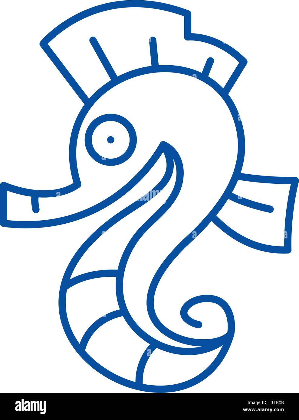 Sea horse Symbol Leitung Konzept. Sea horse Flachbild vektor Symbol, Zeichen, umriss Abbildung. Stock Vektor