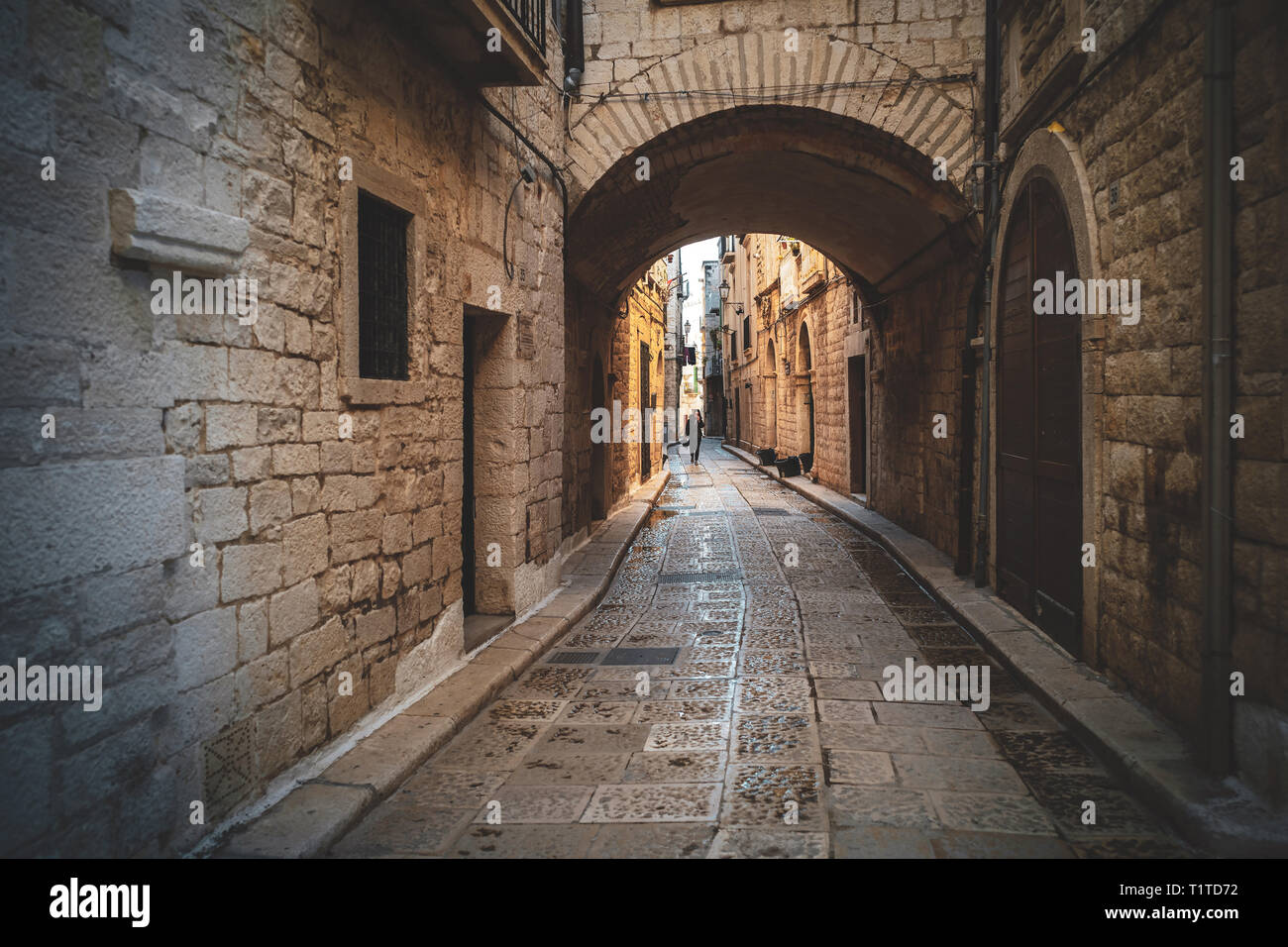 GIOVINAZZO - Italien / Januar 2018: Das hübsche Fischerdorf Giovinazzo in Apulien, im Süden von Italien Stockfoto