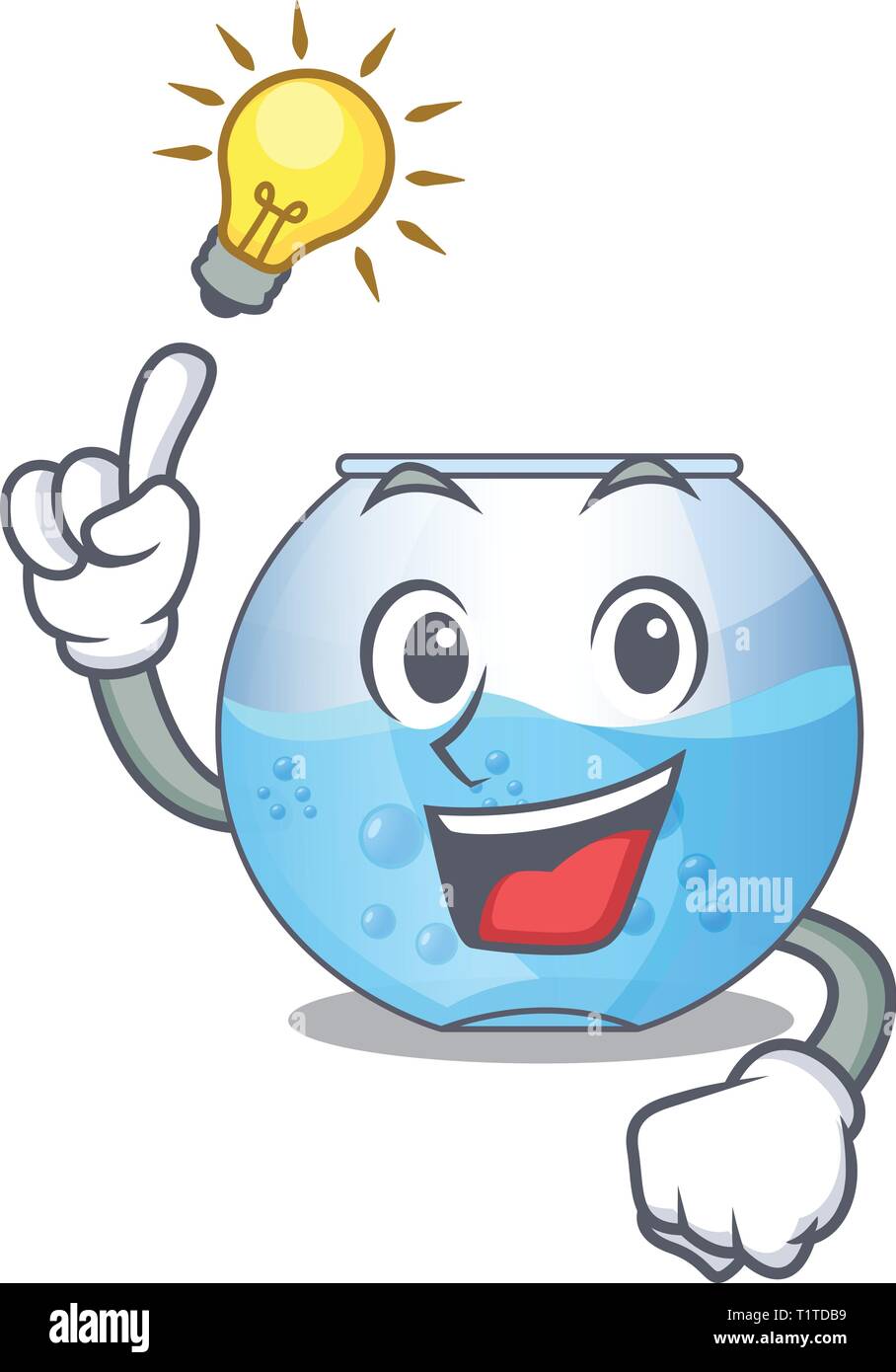 Haben Sie eine Idee miniatur Schüssel Aquarium in Form Maskottchen Vector Illustration Stock Vektor