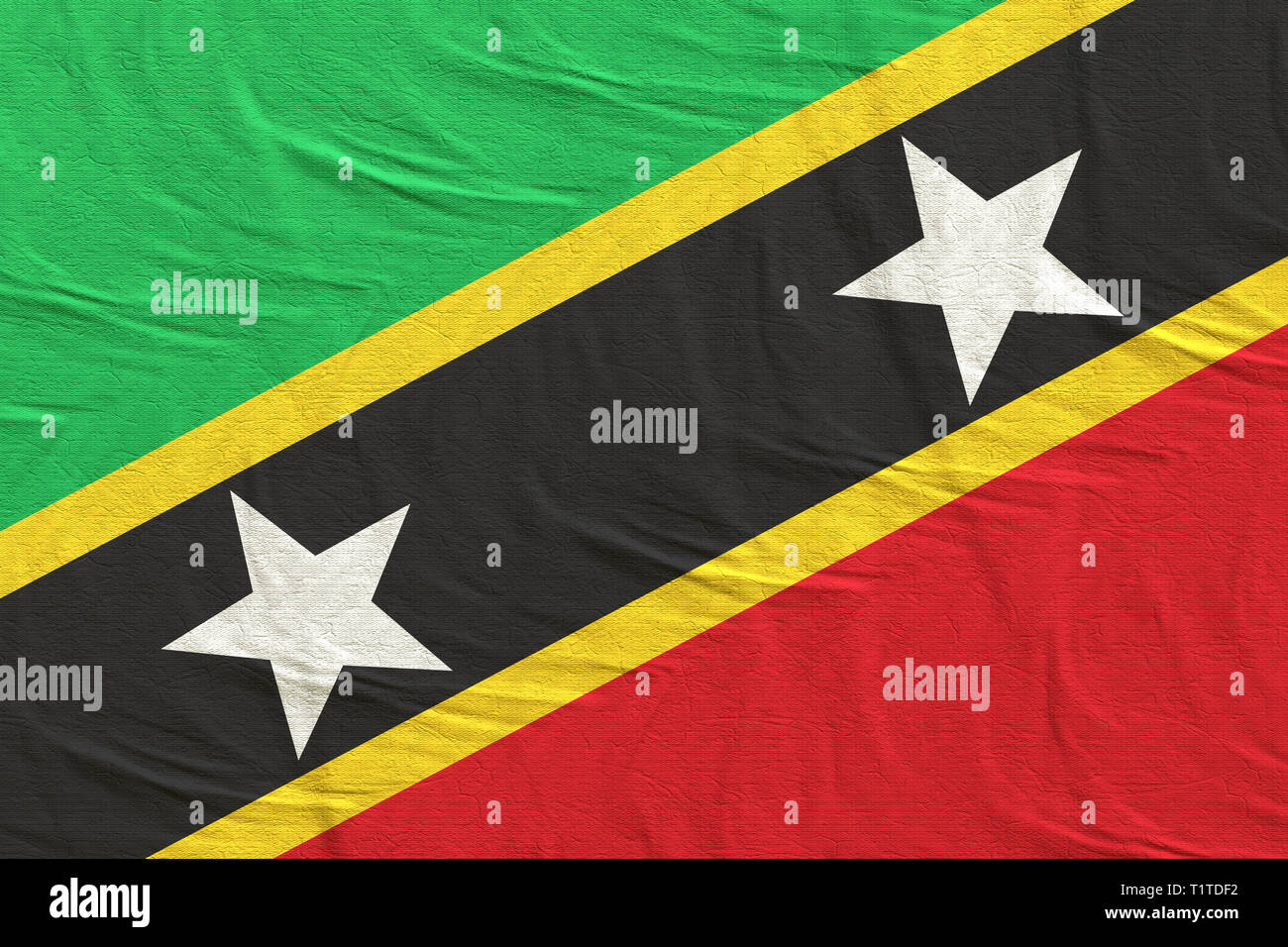3D-Rendering der Föderation von Saint Christopher und Nevis Flagge Stockfoto