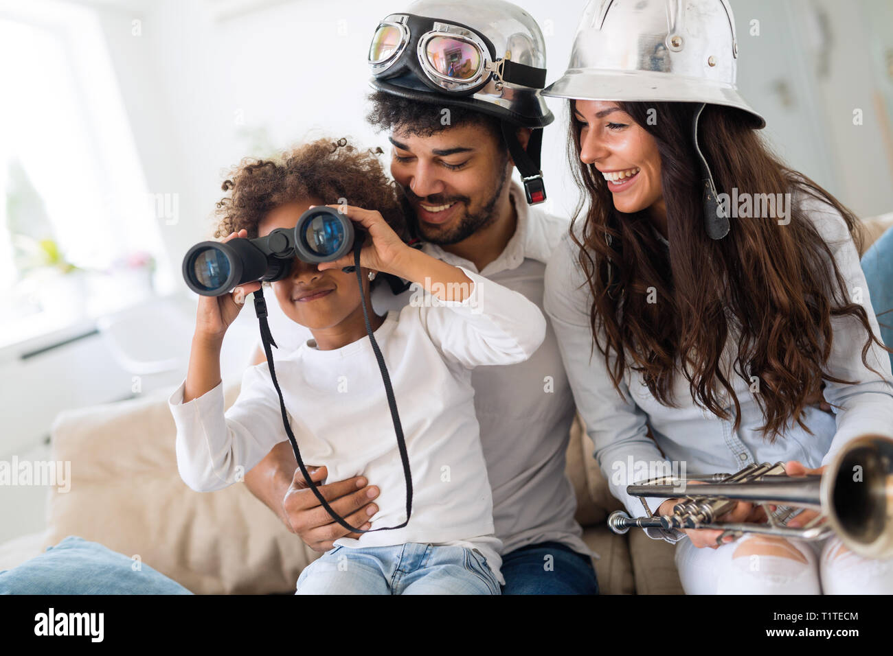 Bild der glücklichen Familie haben wundervolle Zeit zusammen Stockfoto