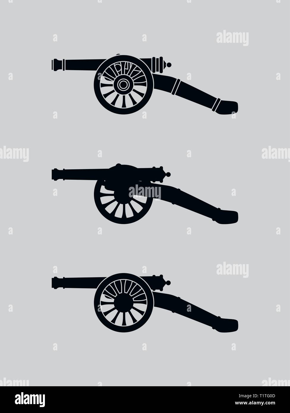 Vektor Bild einer alten Waffe. Vector retro Kanone Stock Vektor