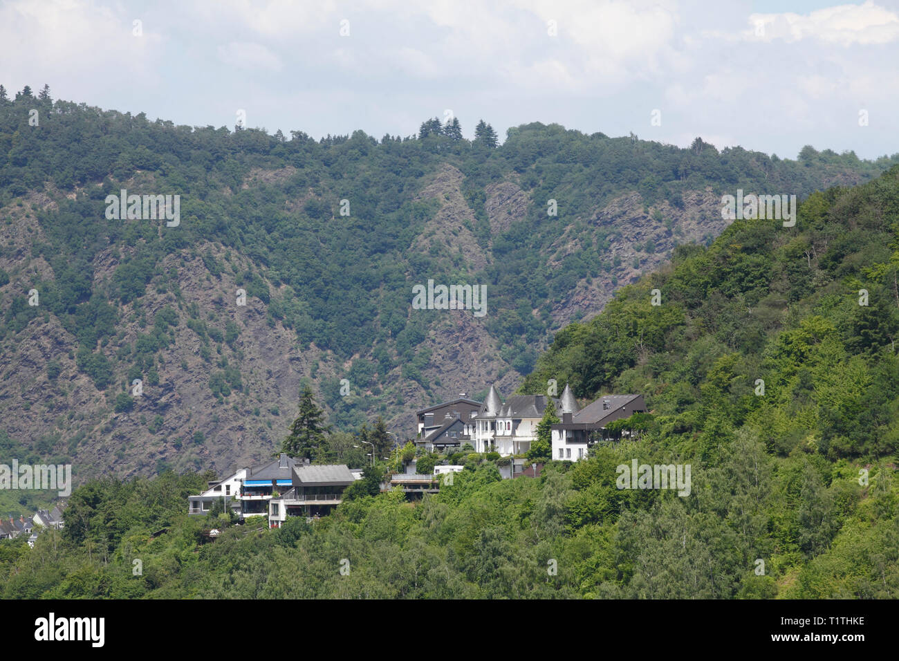 Wohnhäuser in die Cond Bezirk, Cochem an der Mosel, Mosel, Rheinland-Pfalz, Deutschland Ich Wohnhäuser im Stadtteil Cond, Cochem an der M Stockfoto