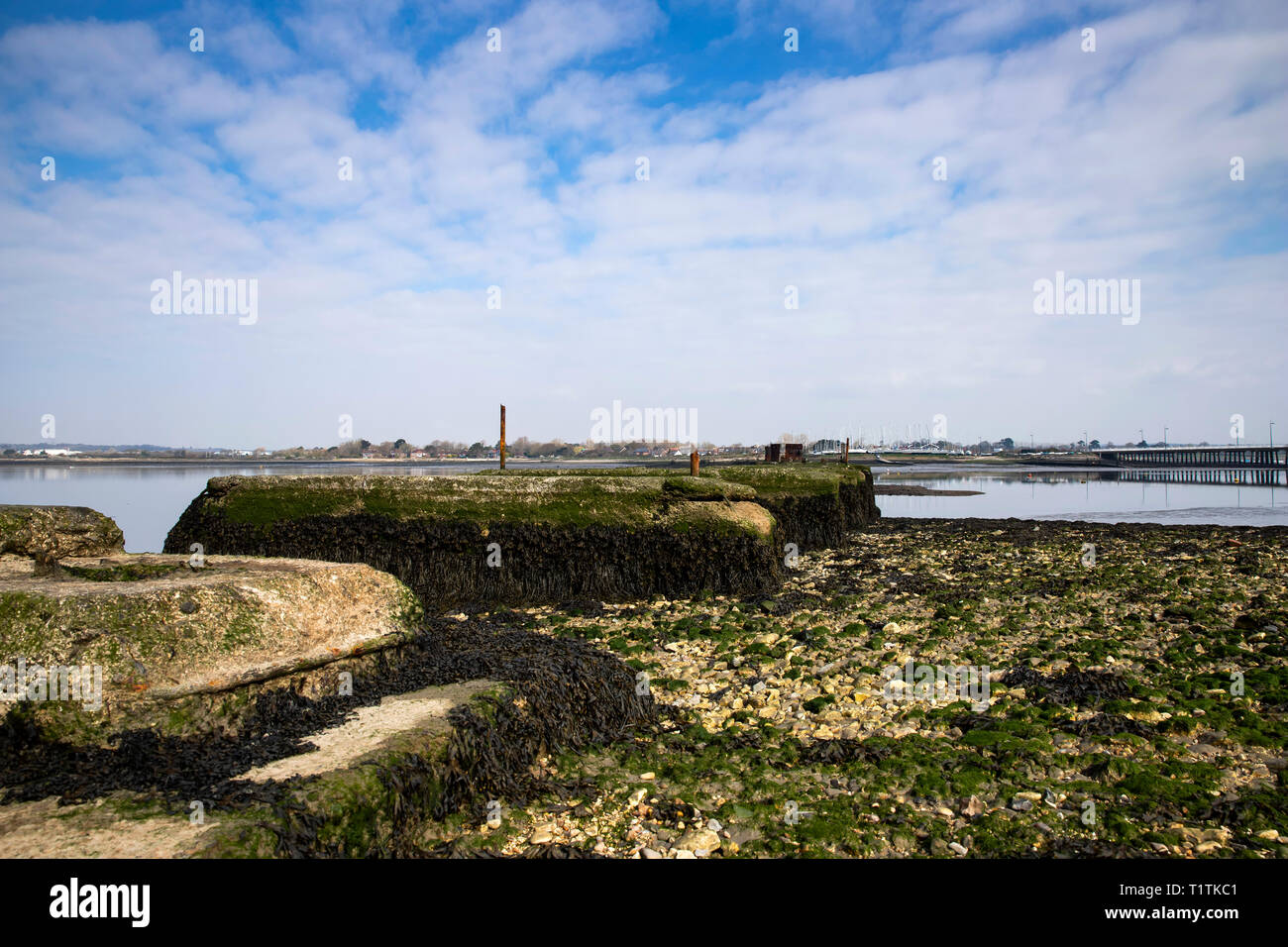 Blick auf den Hafen von langstone Hayling Island, Hampshire Stockfoto