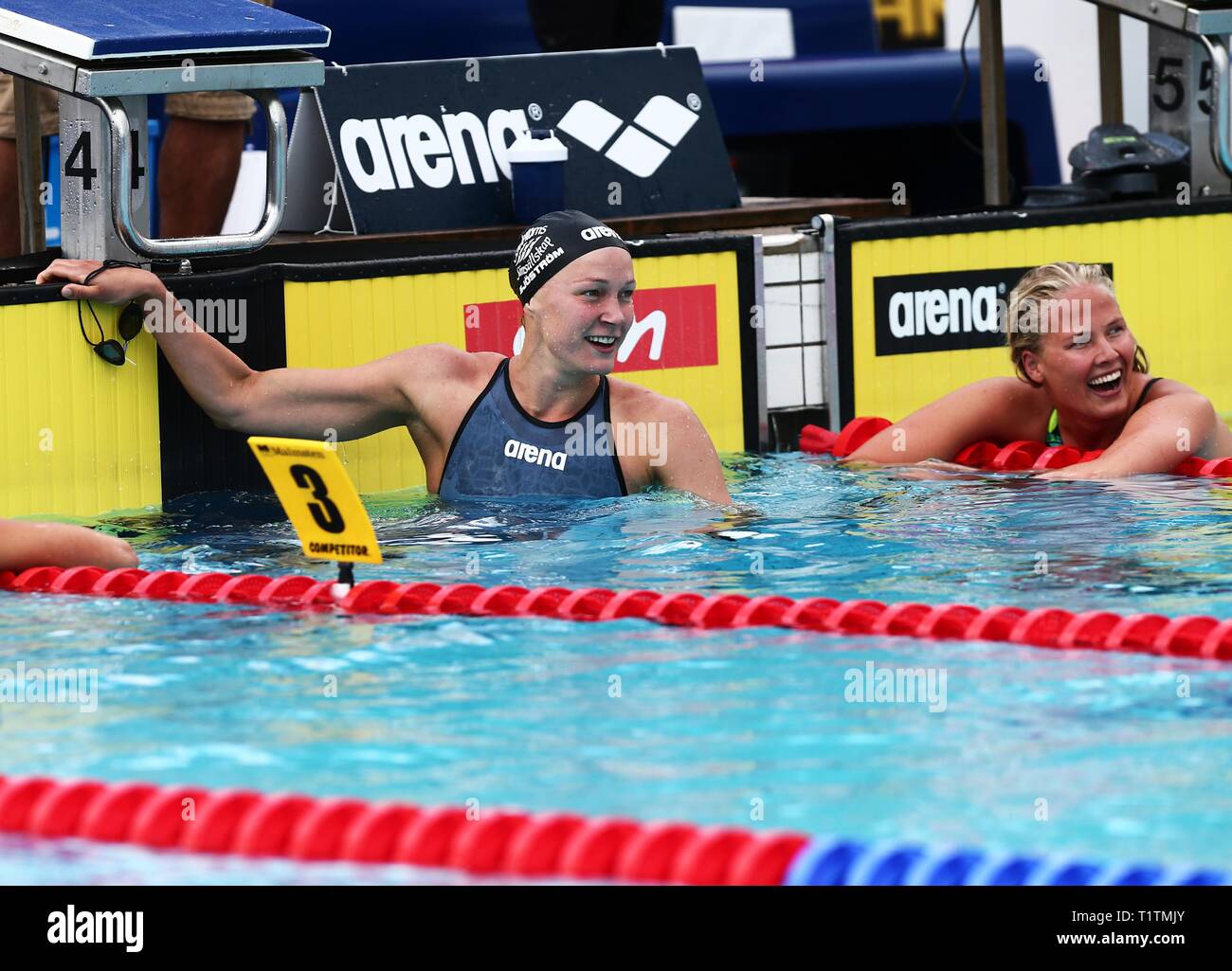 NORRKÖPING 2016-07-06 Die SM-Woche mit Schwimmen am Mittwoch in Norrköping begann. Sarah Sjöström, Södertörn, machte eine Canon Zeit und gewann das Finale des 200 m freie Zeit. Foto Jeppe Gustafsson Stockfoto