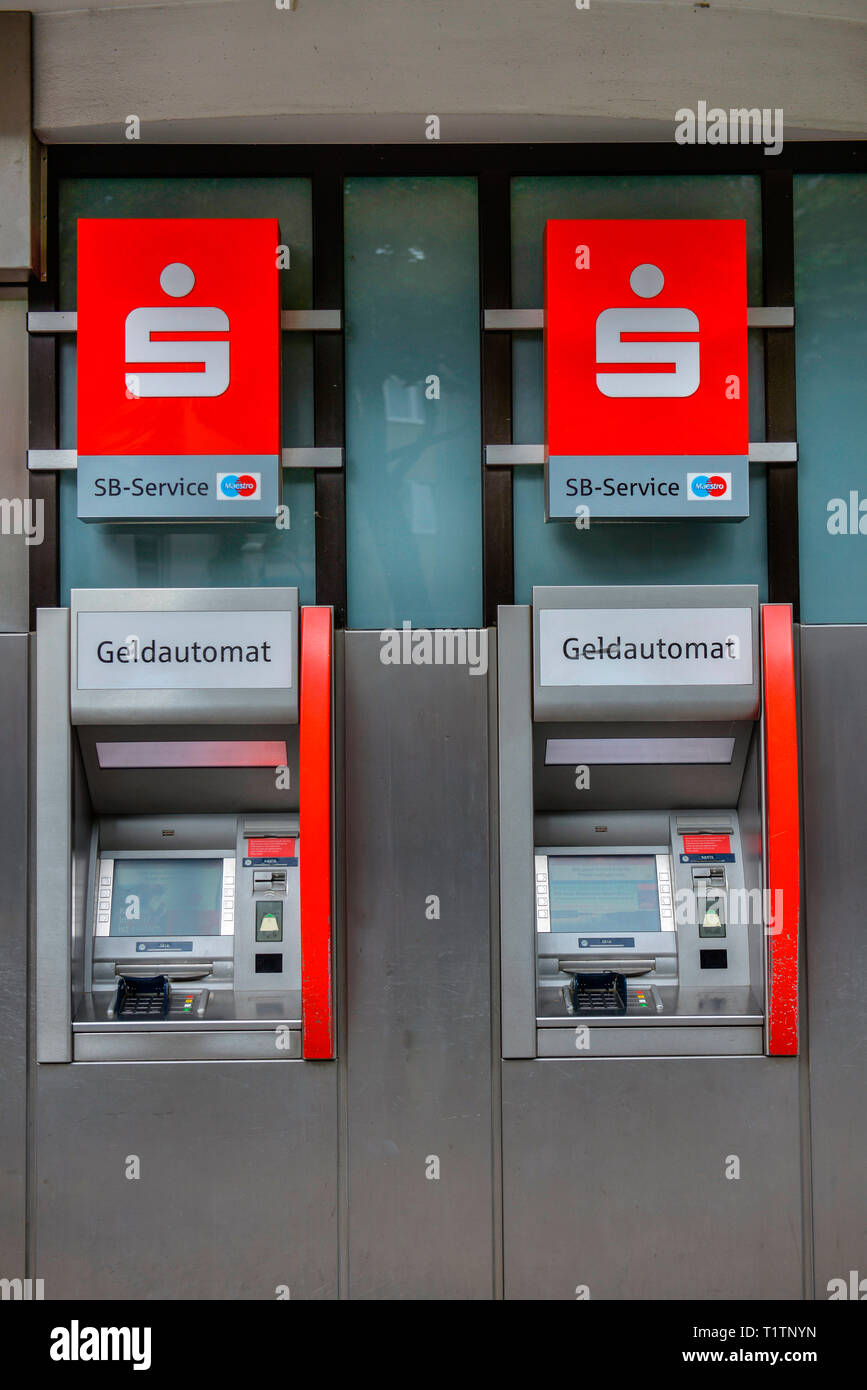 Geldautomat, Sparkasse, Köln, 92660 Stockfoto