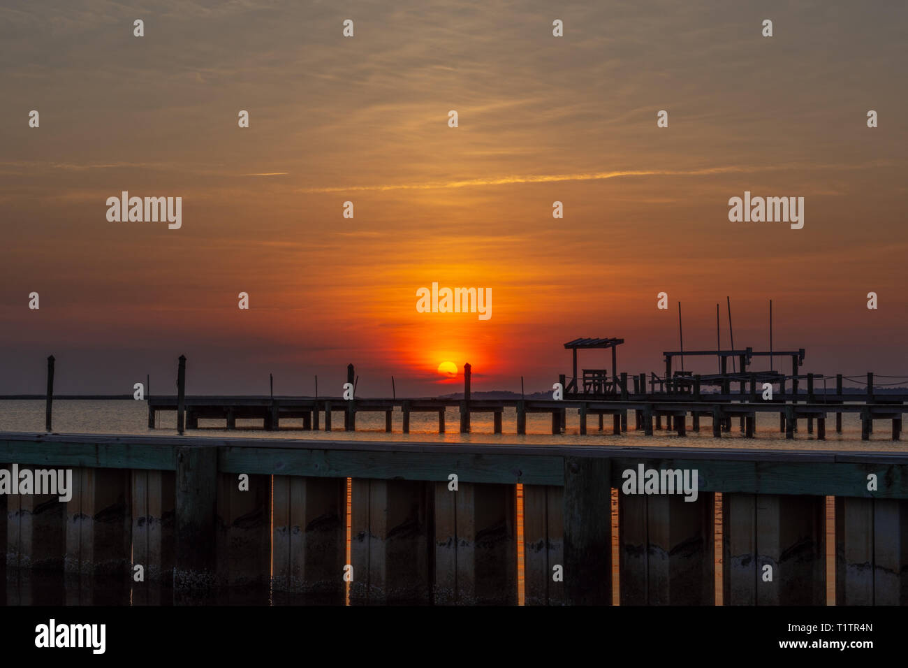 Sonnenuntergang in den Outer Banks North Carolina Stockfoto