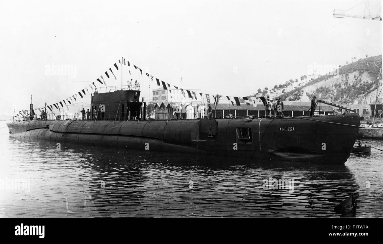 Italienische u-boot A. Sciesa, WWII Zeitraum Stockfoto
