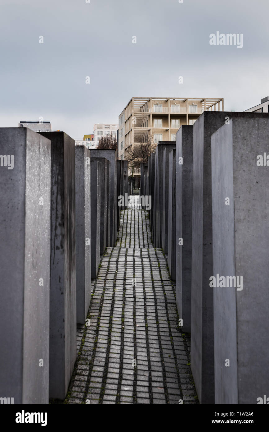 Holocaust Denkmal für die ermordeten Juden Europas, Berlin, Deutschland Stockfoto