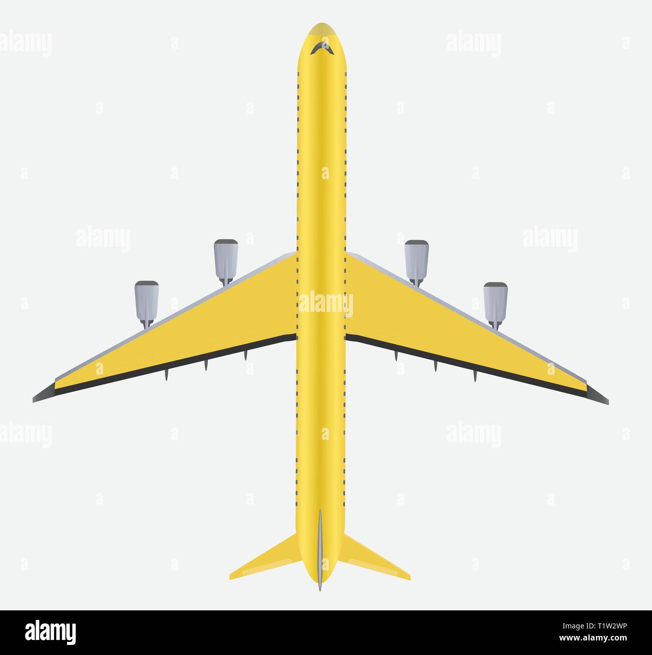 Blick von oben auf die vier Motor Verkehrsflugzeug Vektor Stock Vektor