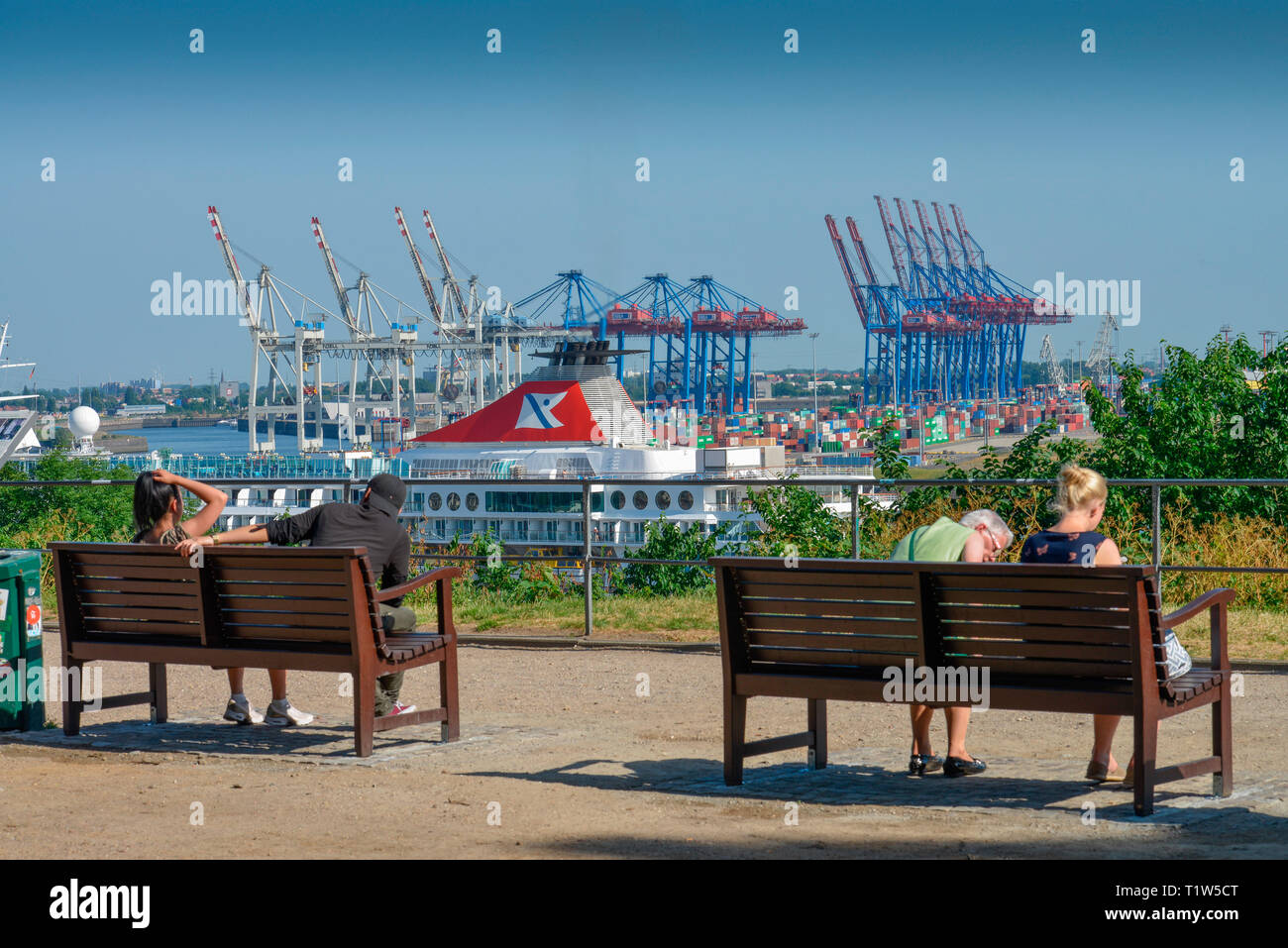 Aussichtsplattform Altonaer Balkon, Altona, Hamburg, Deutschland Stockfoto