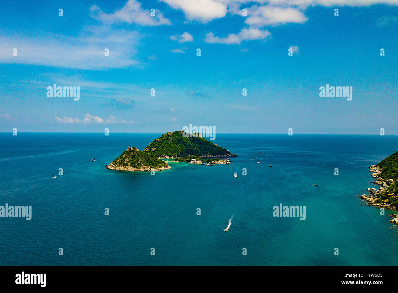 Luftbild von nangyuan Island auf Koh Tao in Thailand. Stockfoto