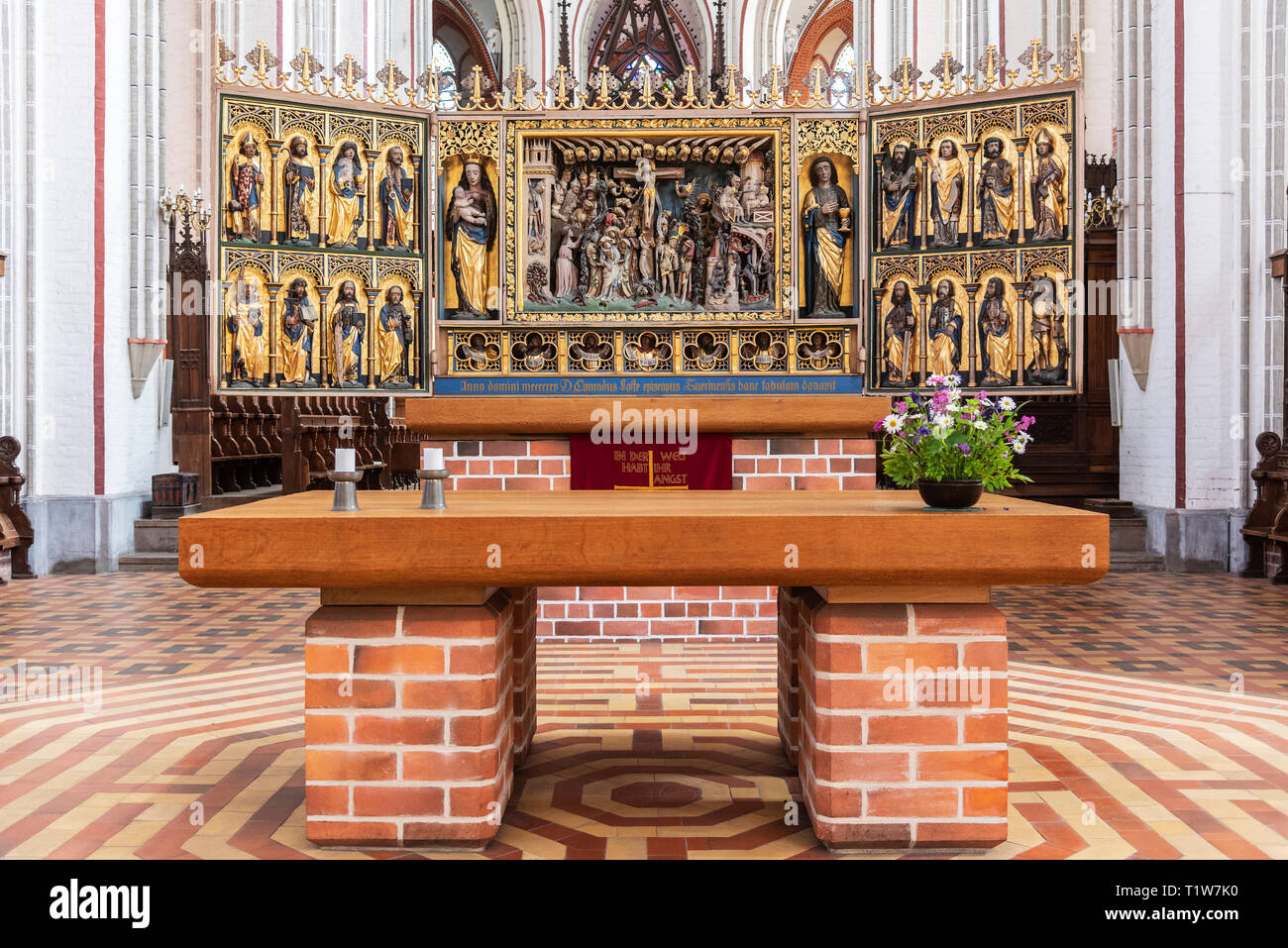 Altar, Kathedrale, Schwerin, Mecklenburg-Vorpommern, Deutschland Stockfoto