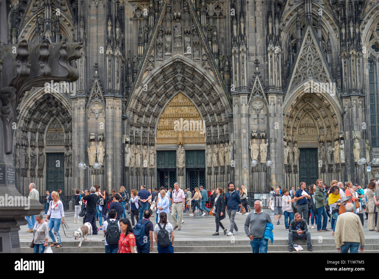 Dom, Westportal, Domplatte, Köln, Nordrhein-Westfalen, Deutschland Stockfoto