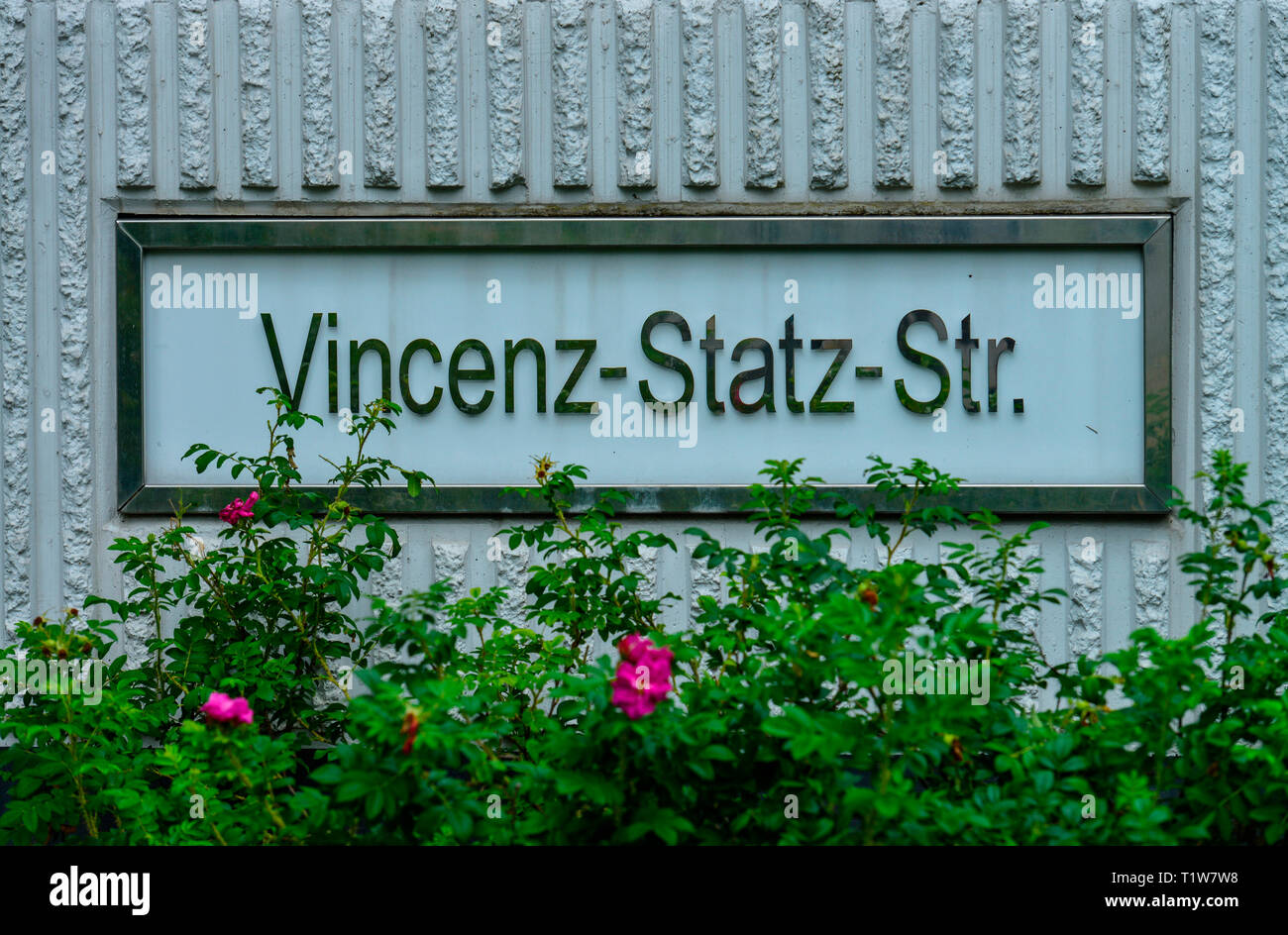 Anschlagsort Hanns Martin Schleyer, Vincenz-Statz-Straße, Braunsfeld, Köln, Nordrhein-Westfalen, Deutschland Stockfoto