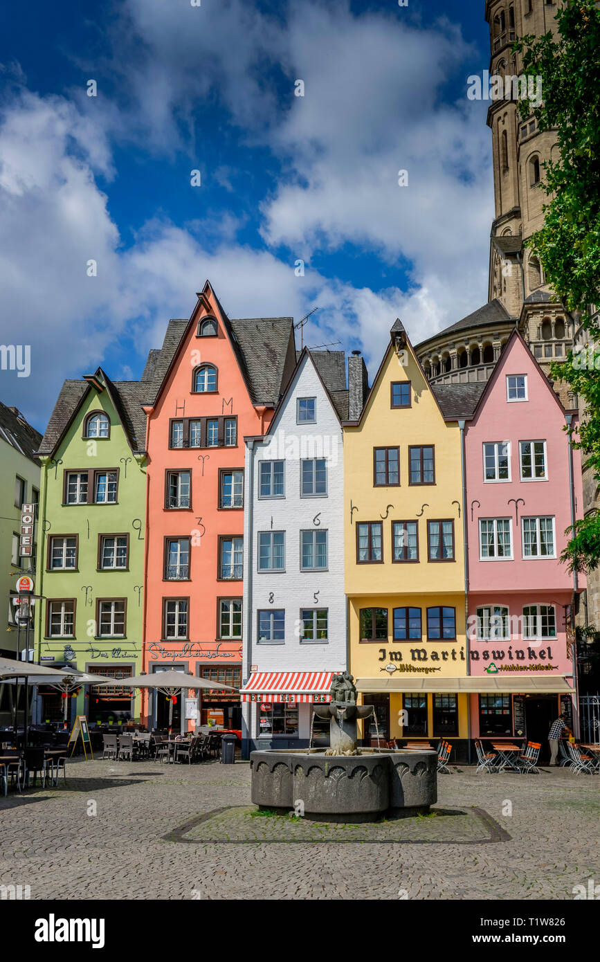 Altbauten, Fischmarkt, Martinsviertel, Köln, Nordrhein-Westfalen, Deutschland Stockfoto