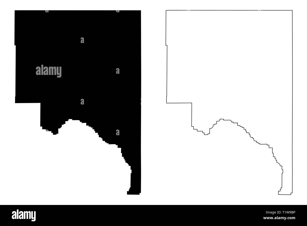 Lassen County, Kalifornien (Grafschaften in Kalifornien, Vereinigte Staaten von Amerika, USA, USA, USA) Karte Vektor-illustration, kritzeln Skizze Lassen Karte Stock Vektor