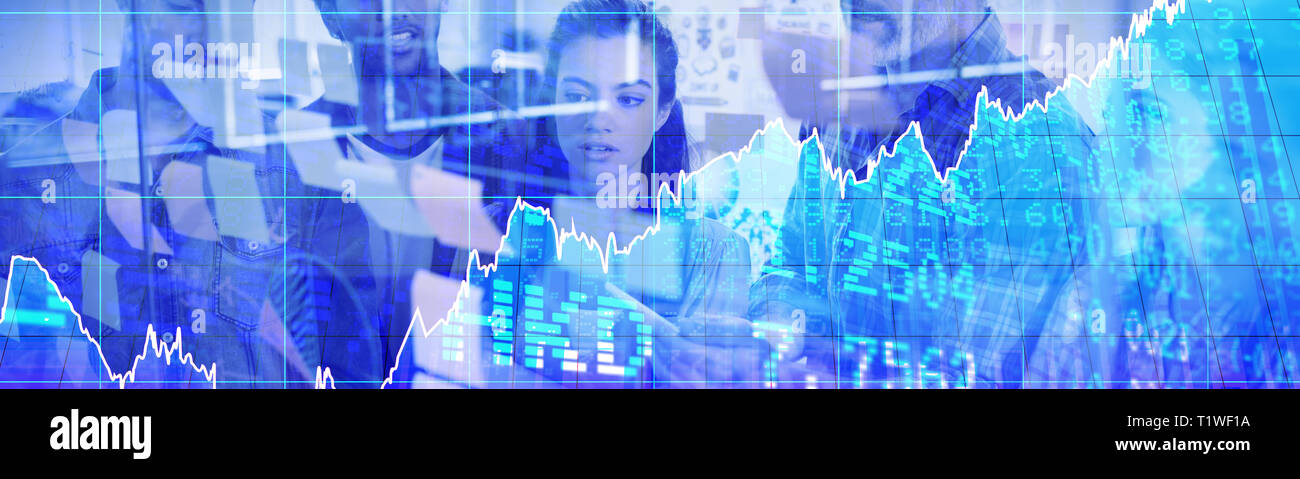 Das zusammengesetzte Bild von Wertpapieren und Aktien Stockfoto