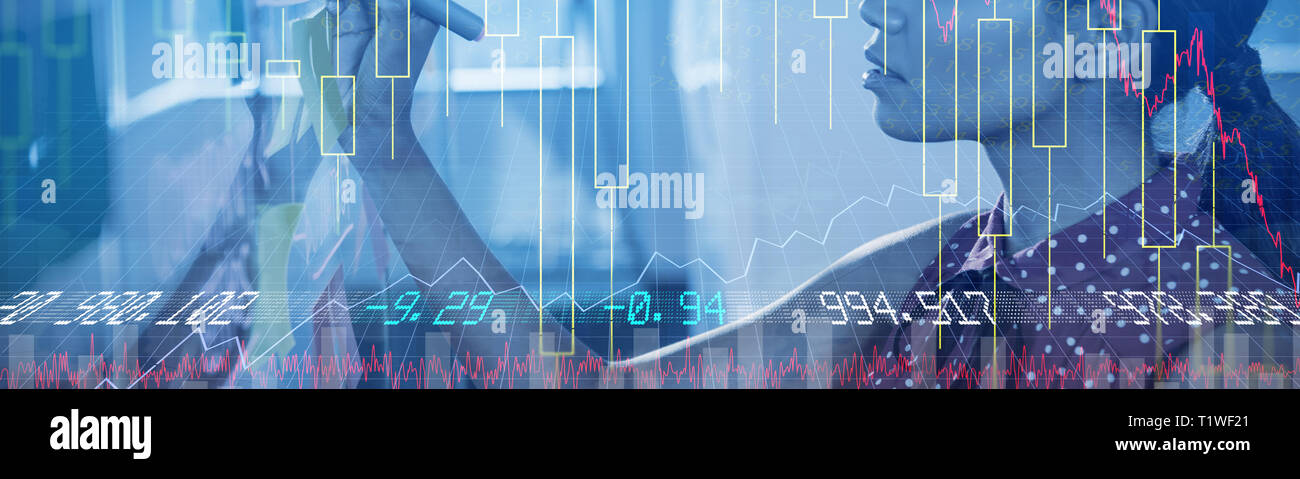Das zusammengesetzte Bild von Wertpapieren und Aktien Stockfoto